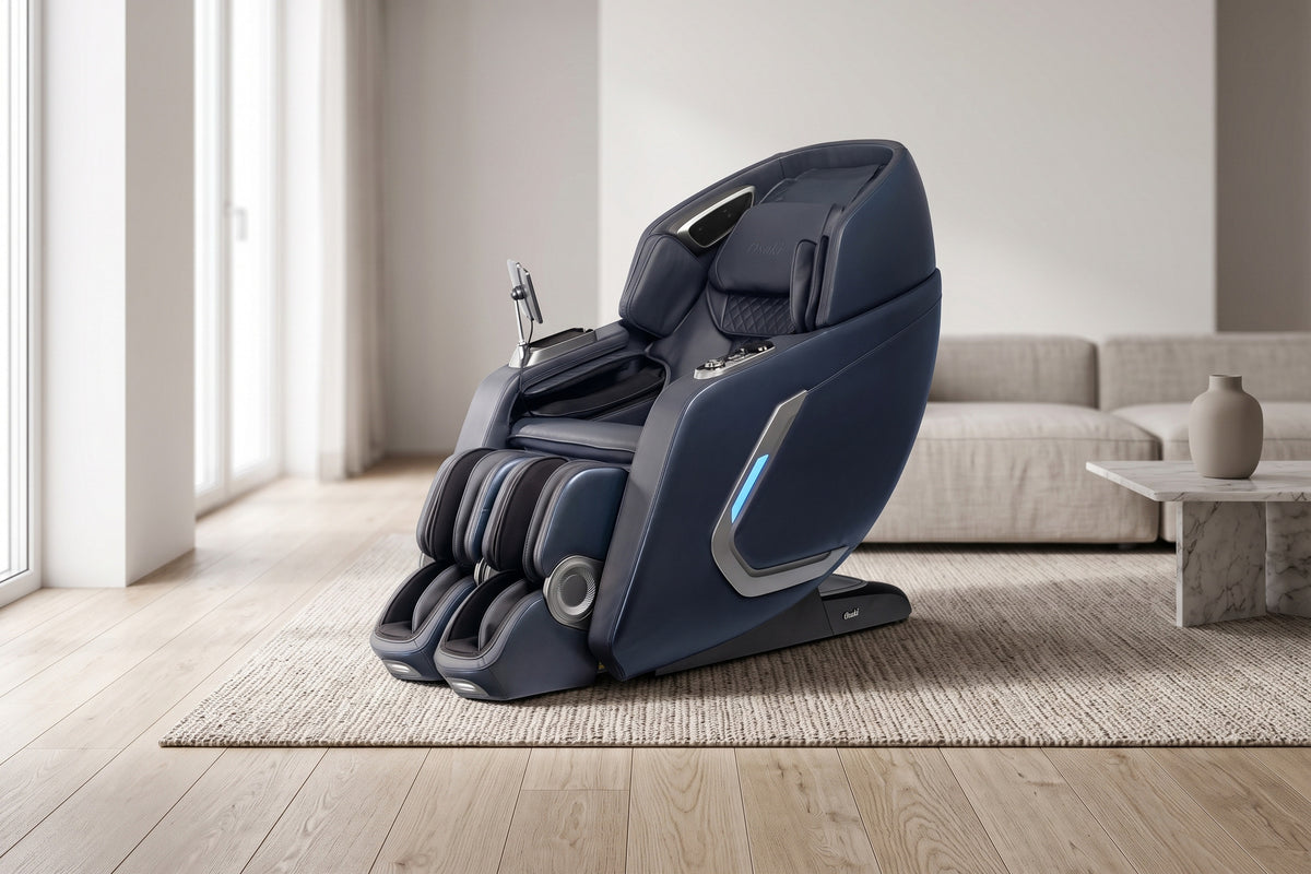 Osaki 4D+3D Bravo Duo Flex Massage Chair - blue lifestyle ai