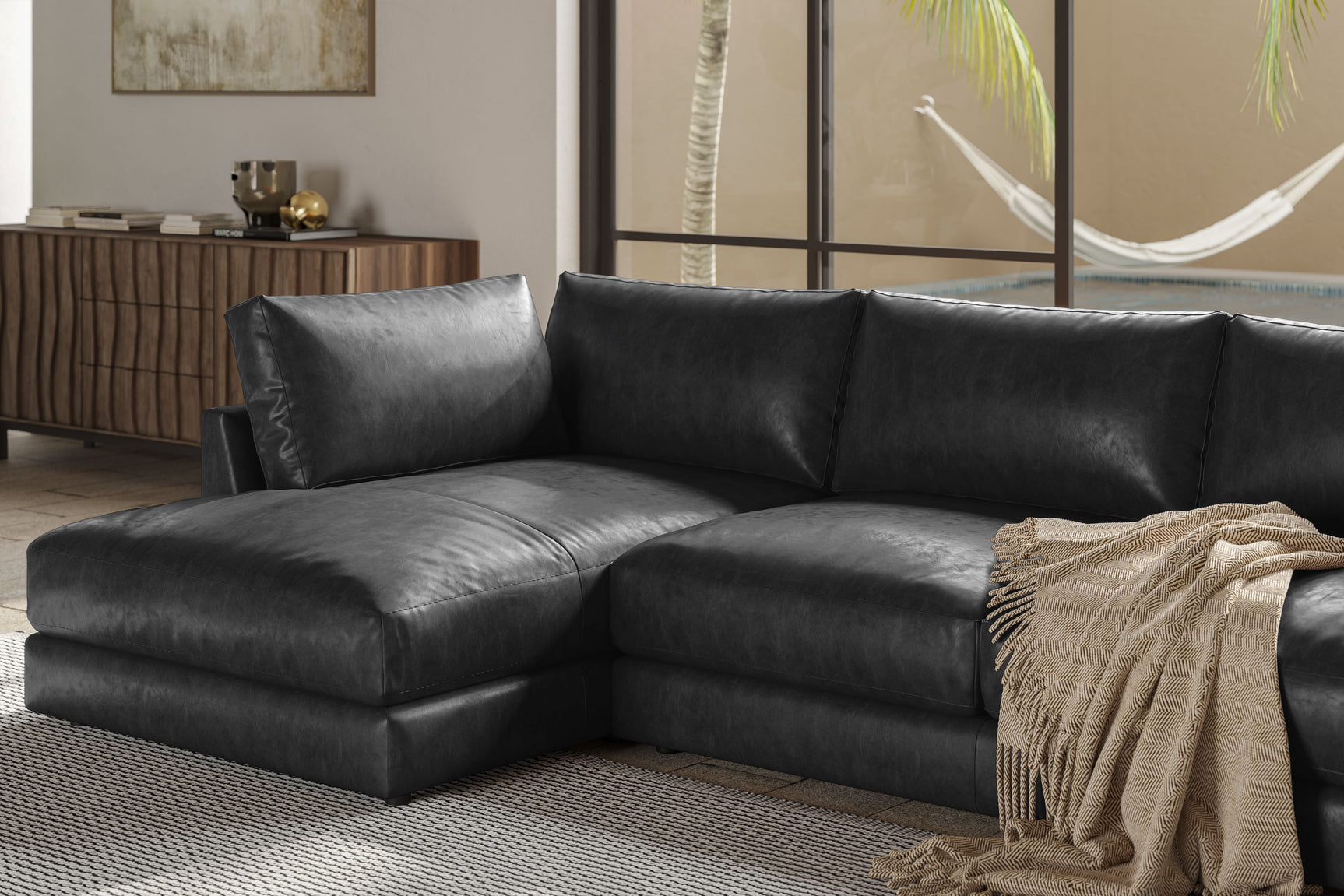 Serena Leather Sectional Sofa