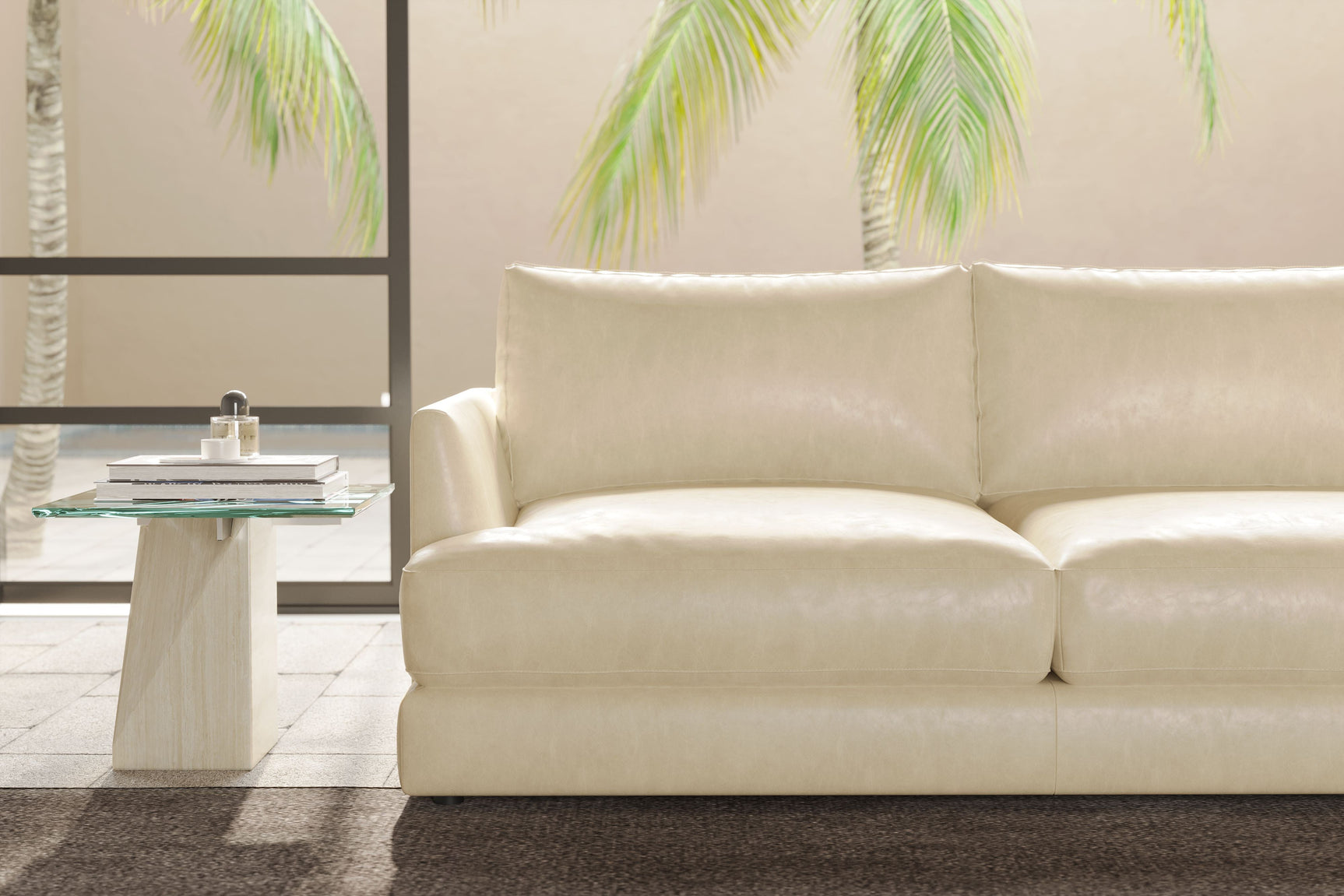 Serena Leather Sectional Sofa