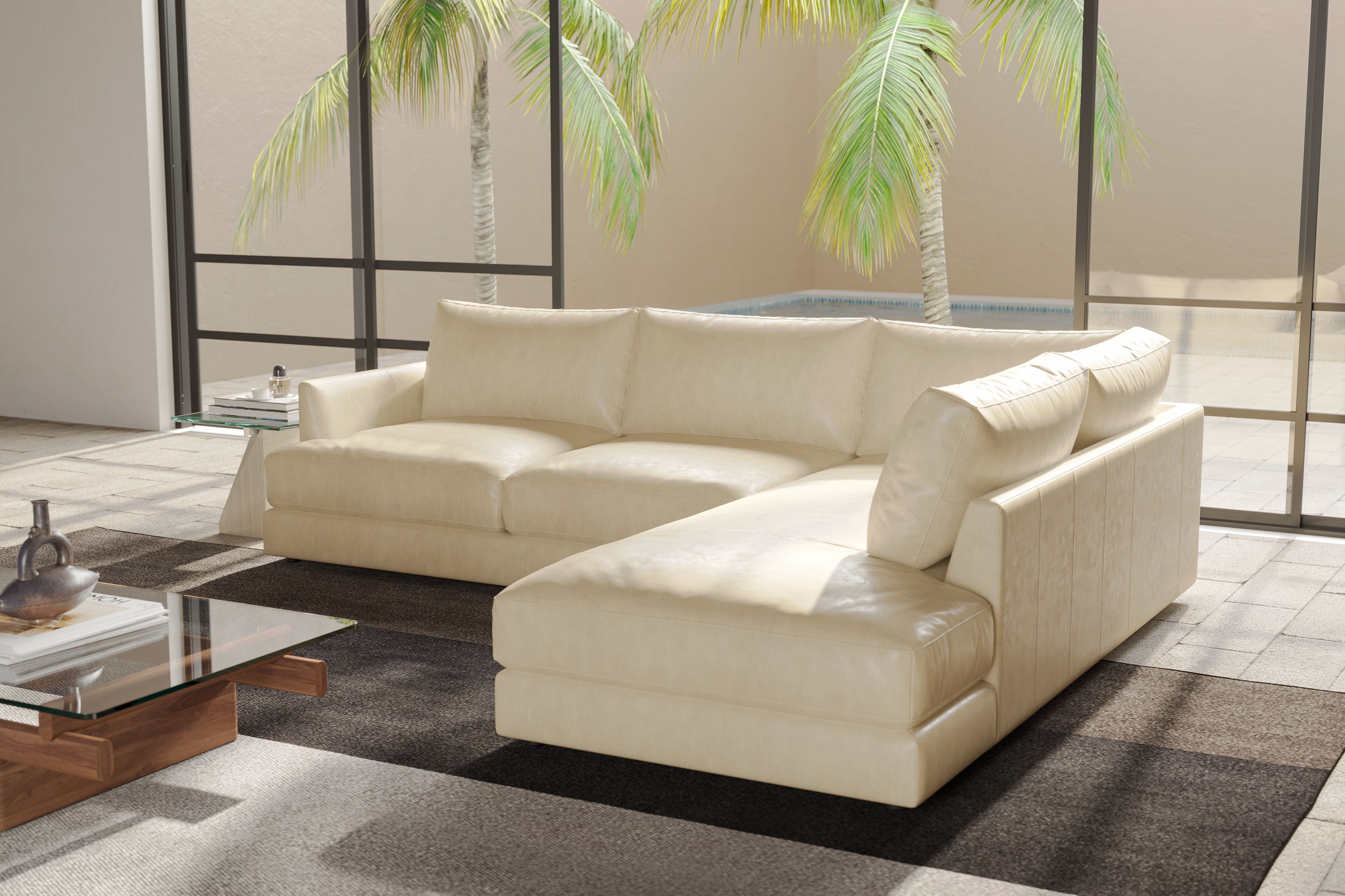 Serena Leather Sectional Sofa
