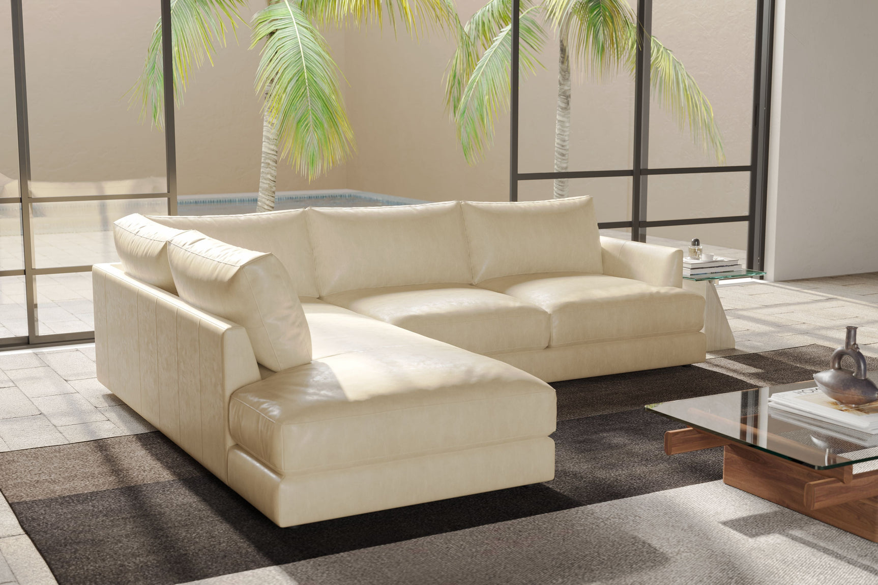 Serena Leather Sectional Sofa