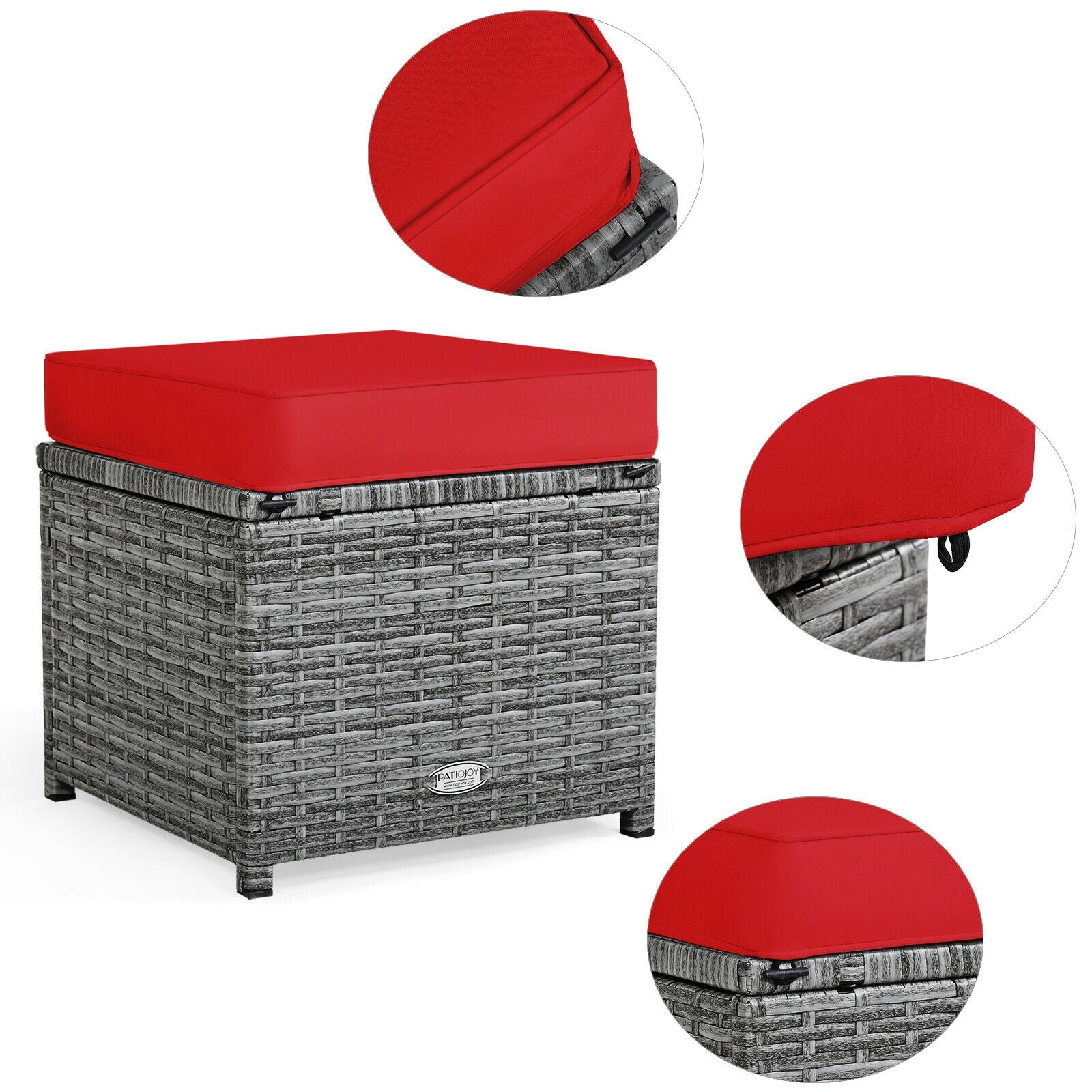 7 Pieces Patio Rattan Dining Furniture Sectional Sofa Set with Wicker Ottoman