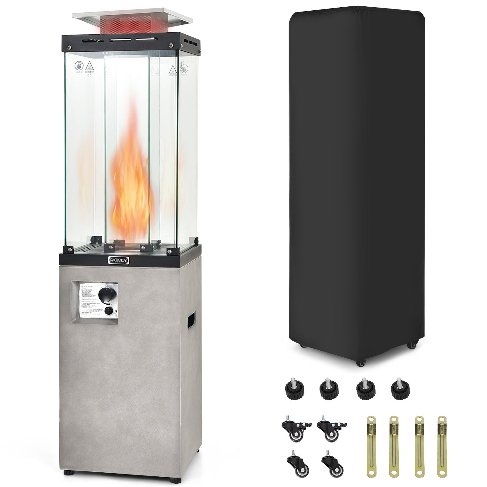 41 000 BTU Propane Patio Heater with Lockable Wheels