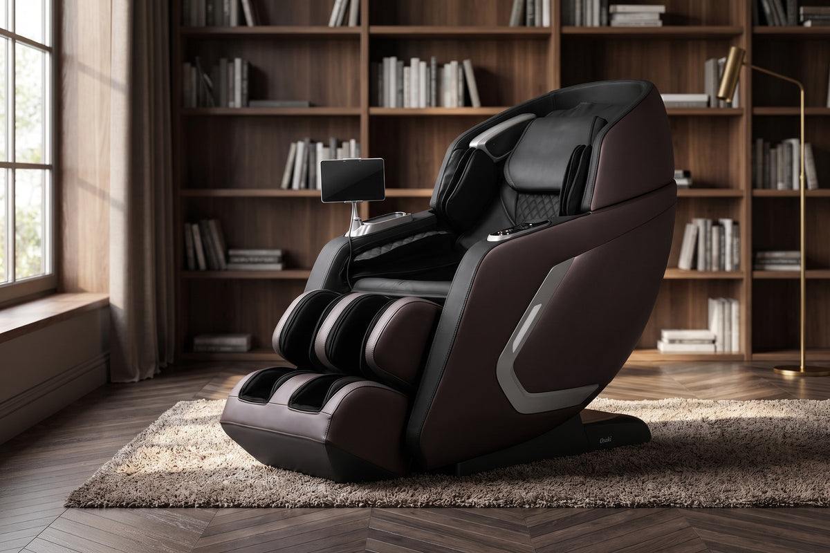 Osaki 4D Bravo Duo Massage Chair - osaki bravo duo brown lifestyle study
