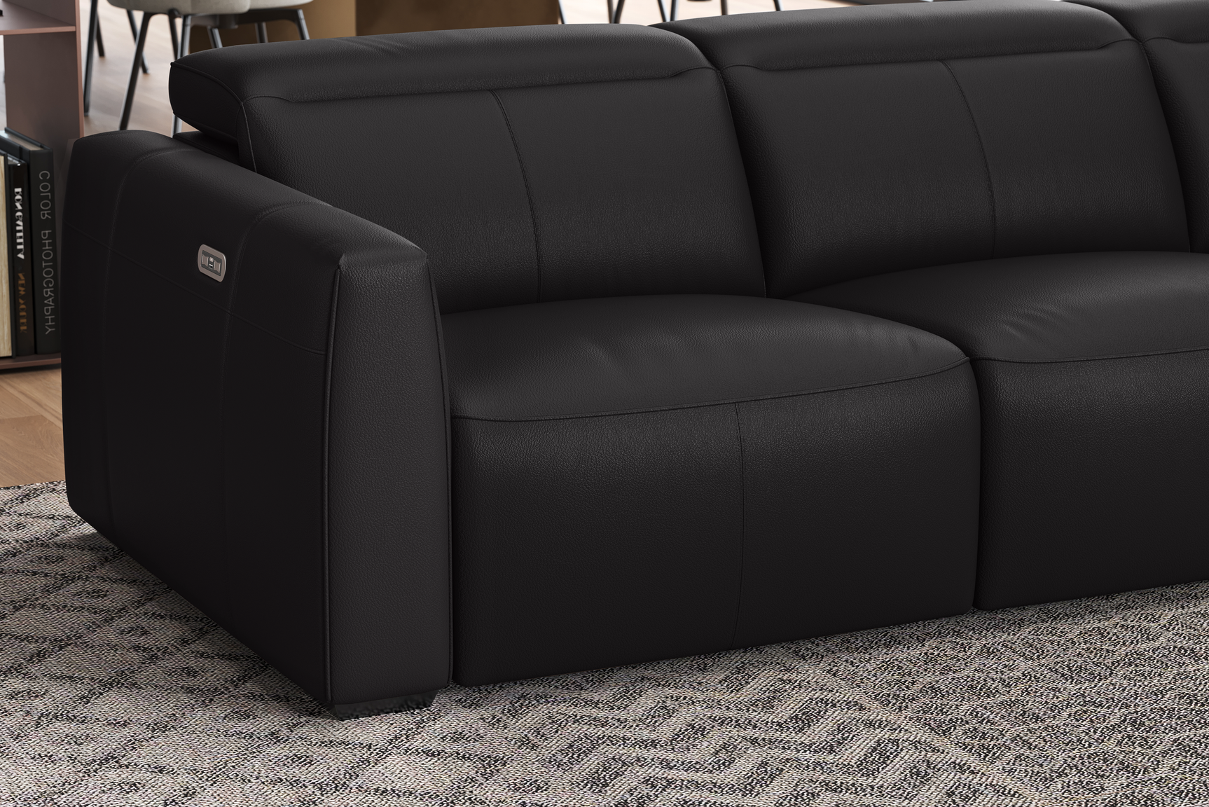Carmen Leather Dual Recliner Corner Sectional with Console