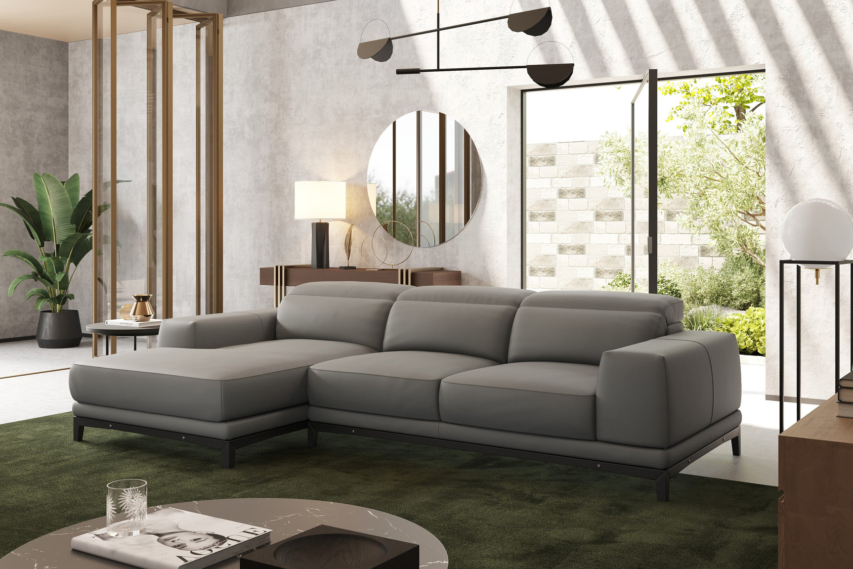 Valletta Leather Sectional Sofa