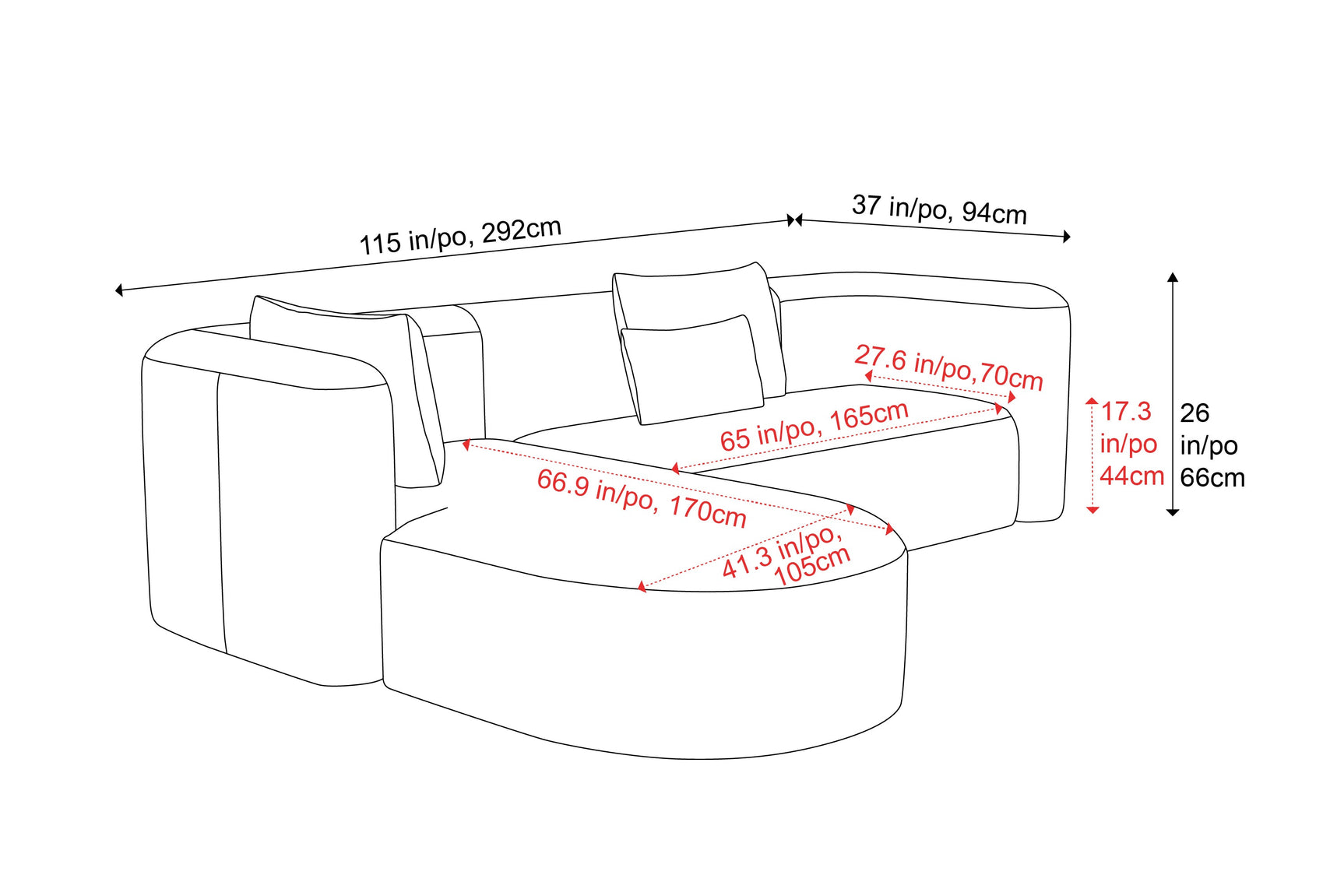 Jordyn Velvet Fabric Sectional Sofa
