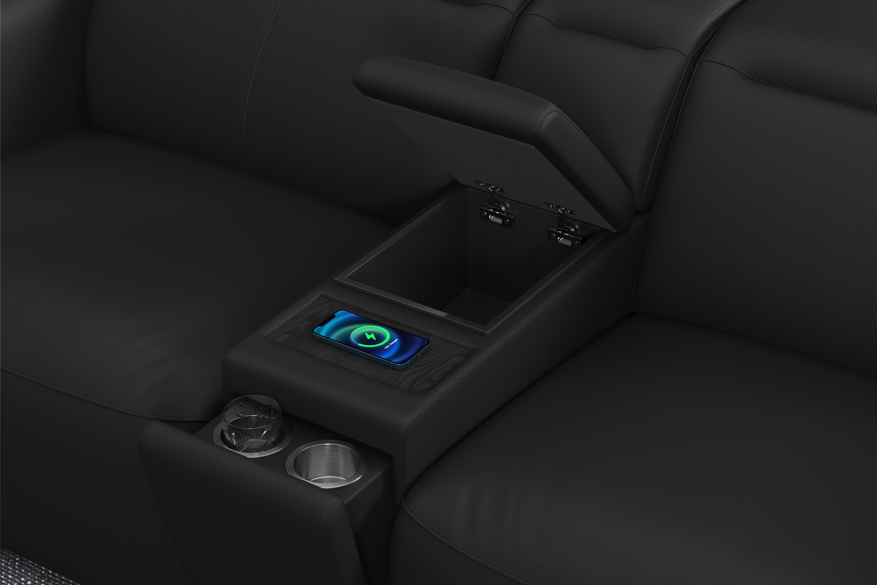 Carmen Leather Dual Recliner Corner Sectional with Console