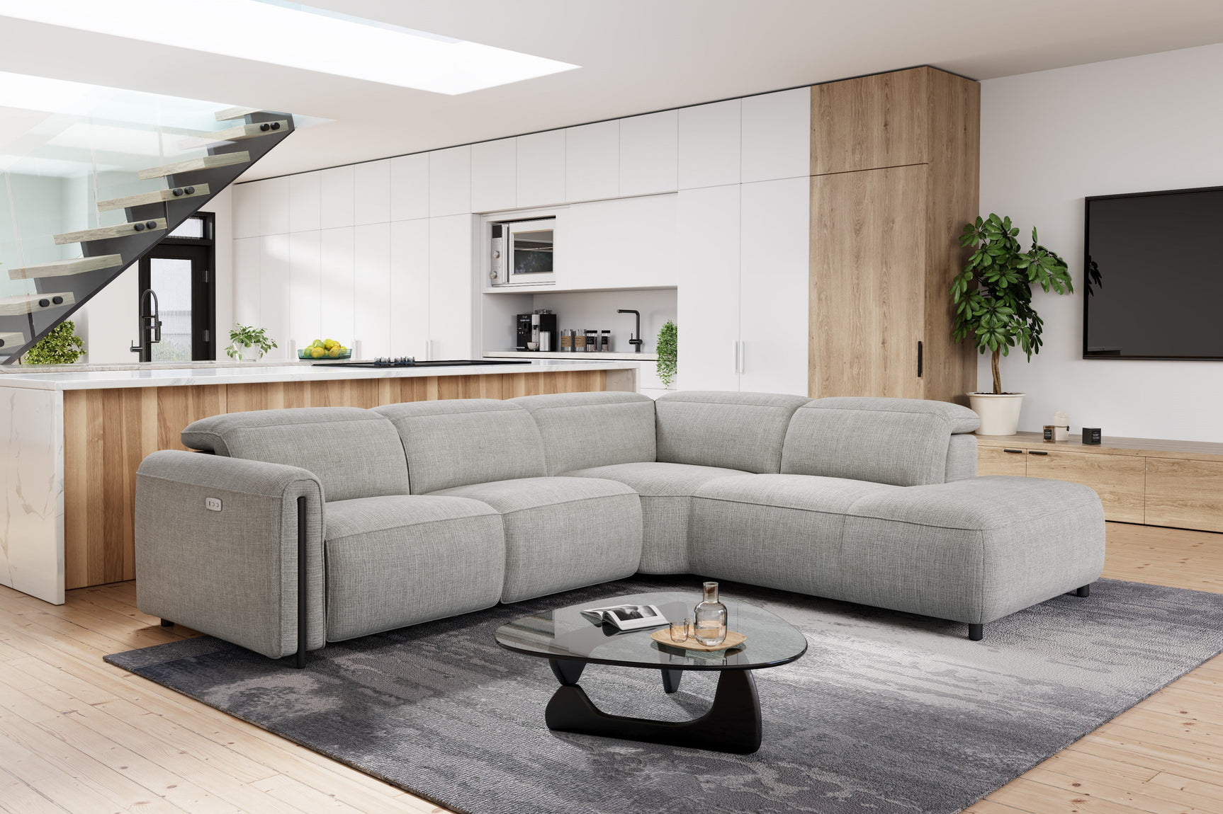 Octavia Fabric Reclining Corner Sectional Cloud Sofa