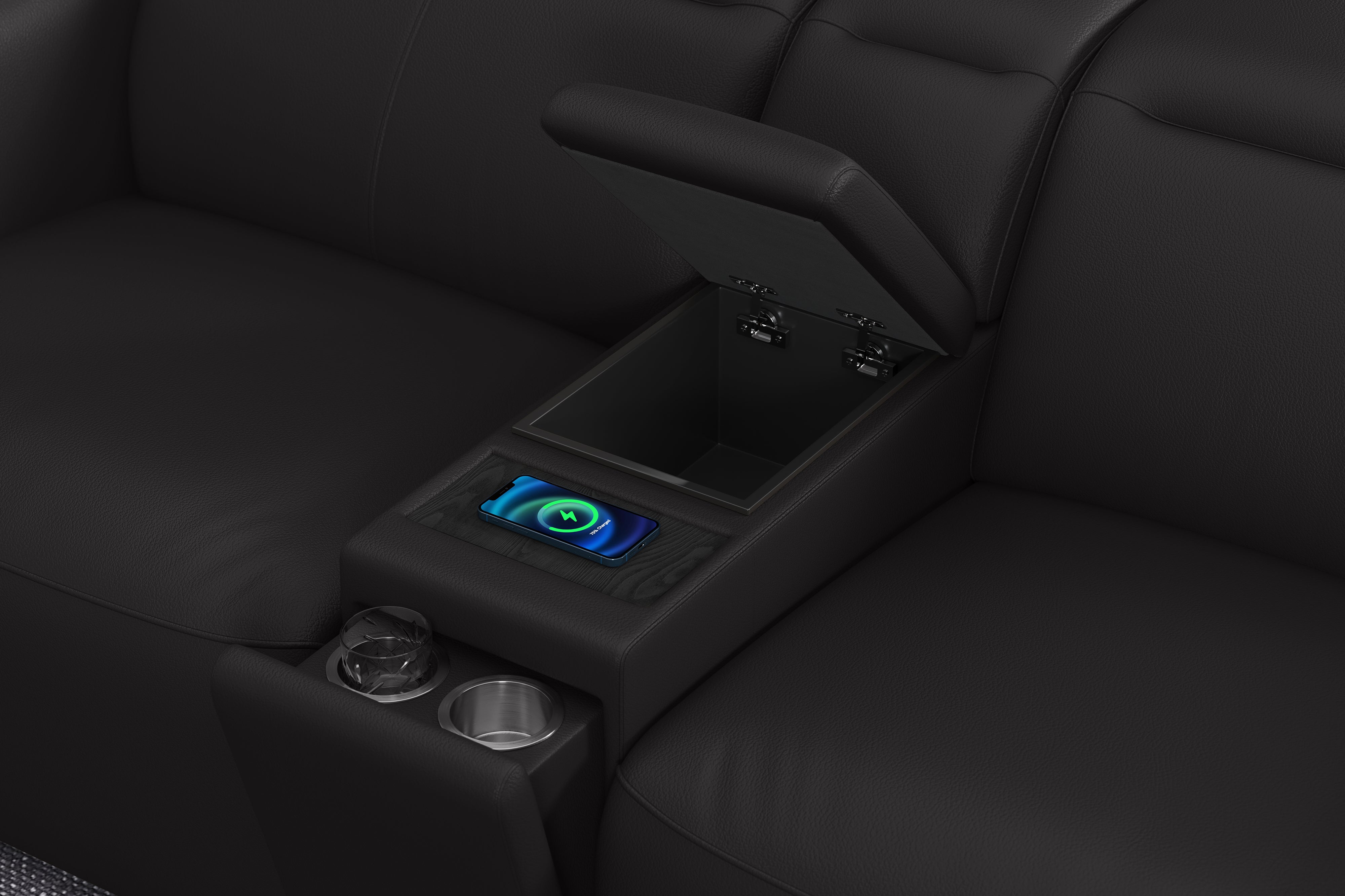 Carmen Leather Dual Recliner Sofa with Console