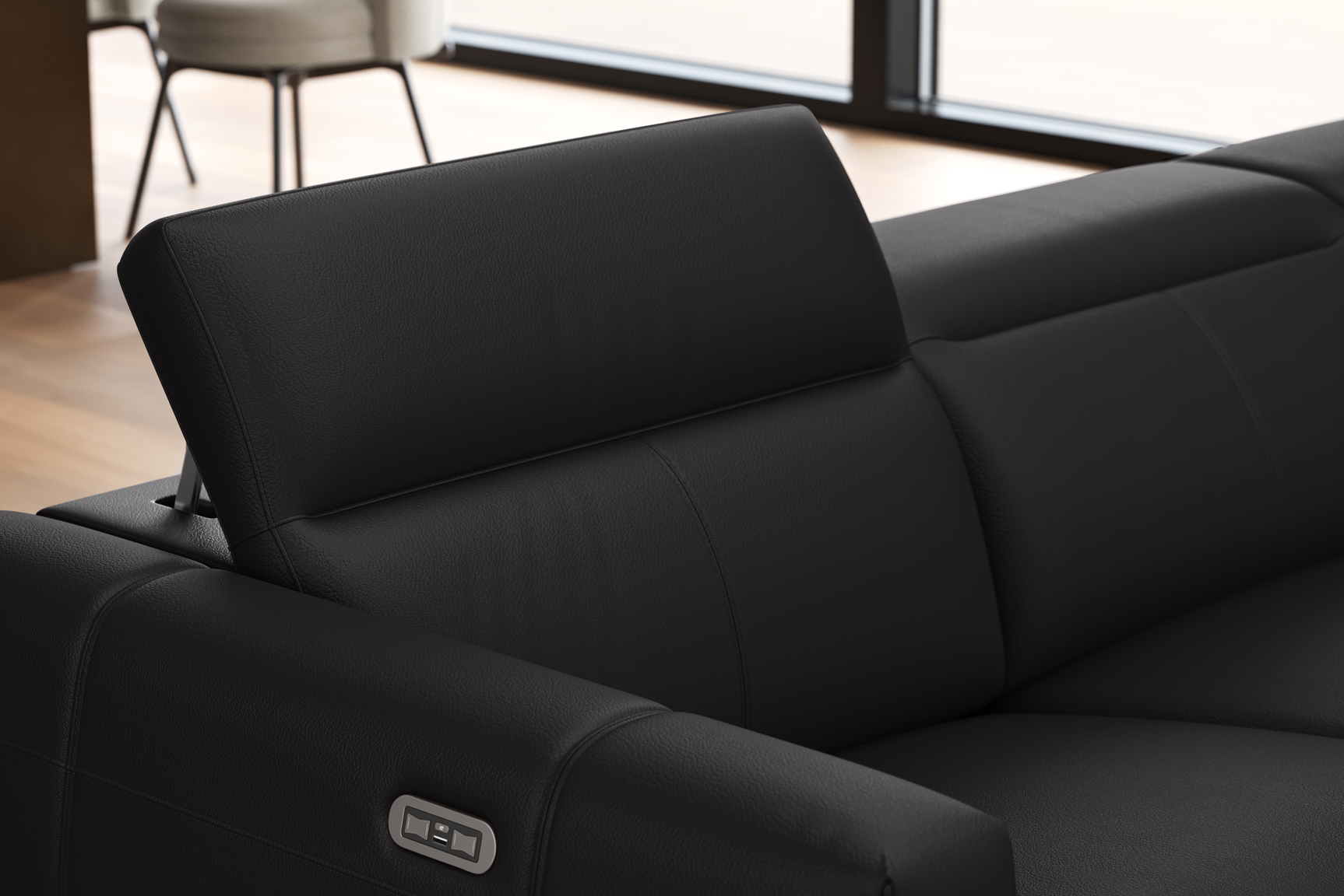 Carmen Leather Dual Recliner Corner Sectional with Console