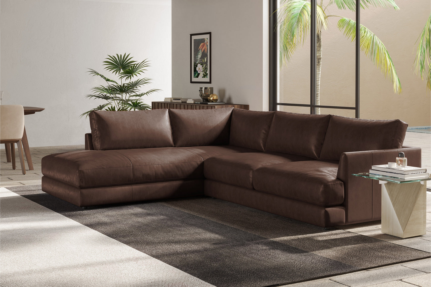 Serena Leather Sectional Sofa