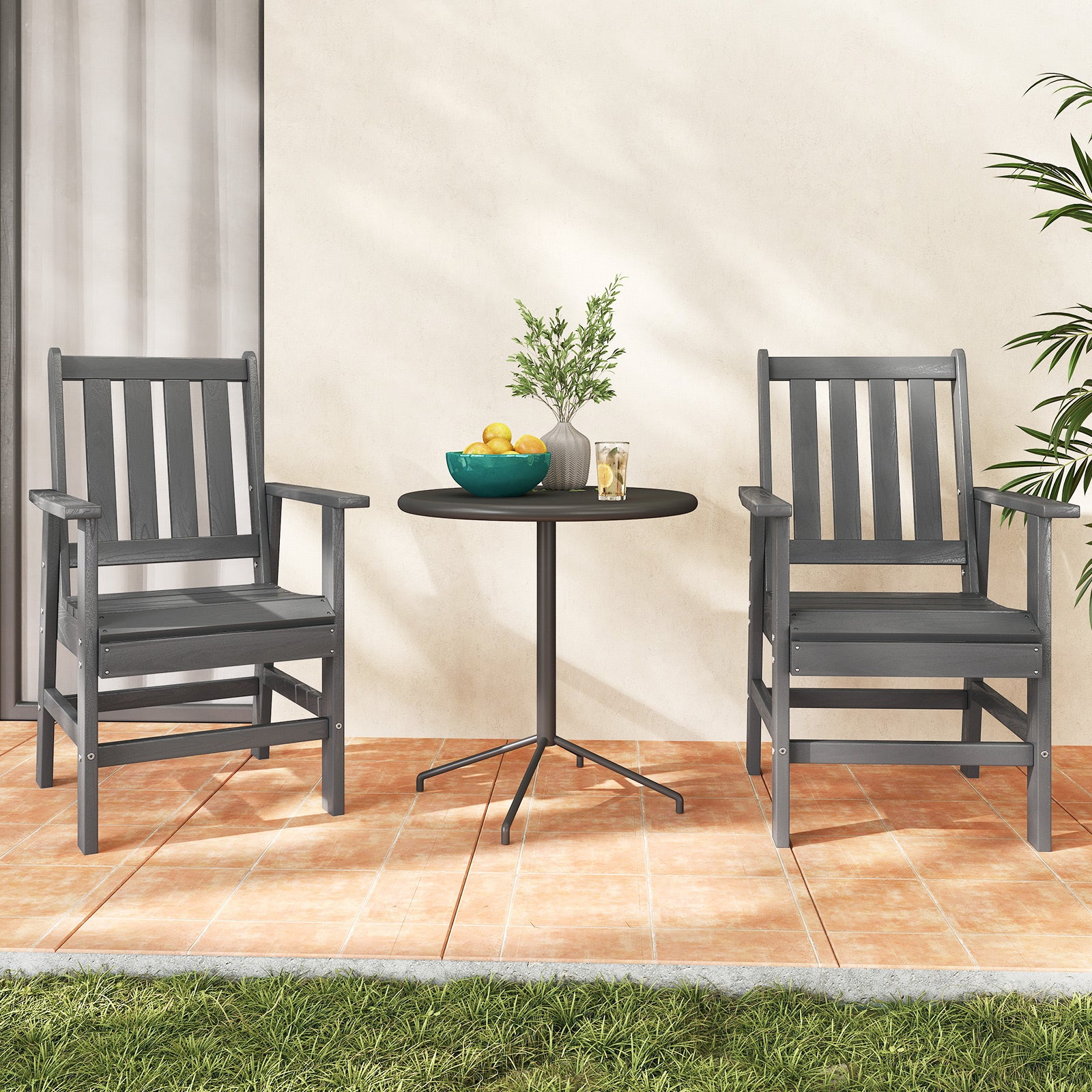 7 Pieces Patio Dining Set Outdoor HDPE Weather Resistant Table and Chairs Set