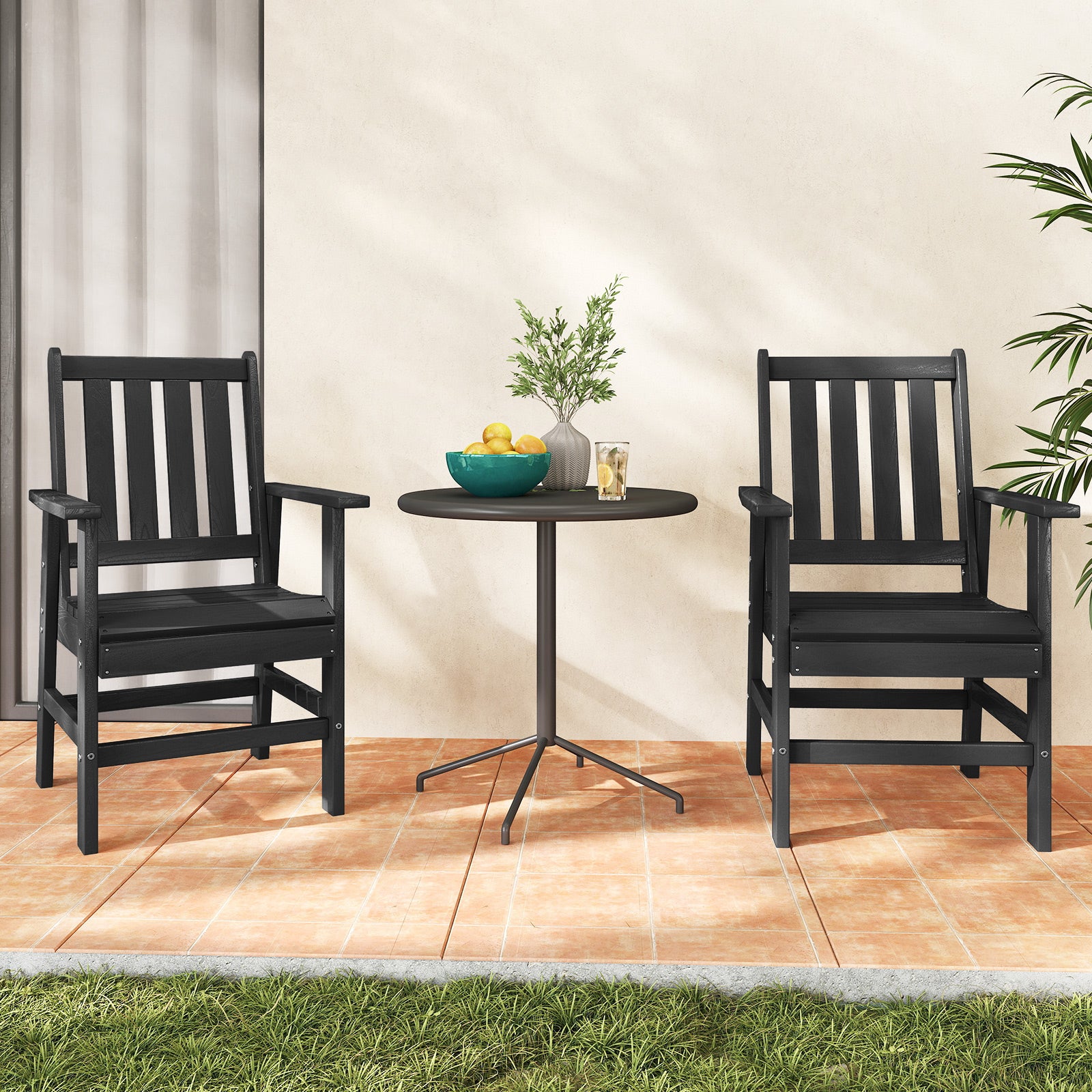 7 Pieces Patio Dining Set Outdoor HDPE Weather Resistant Table and Chairs Set