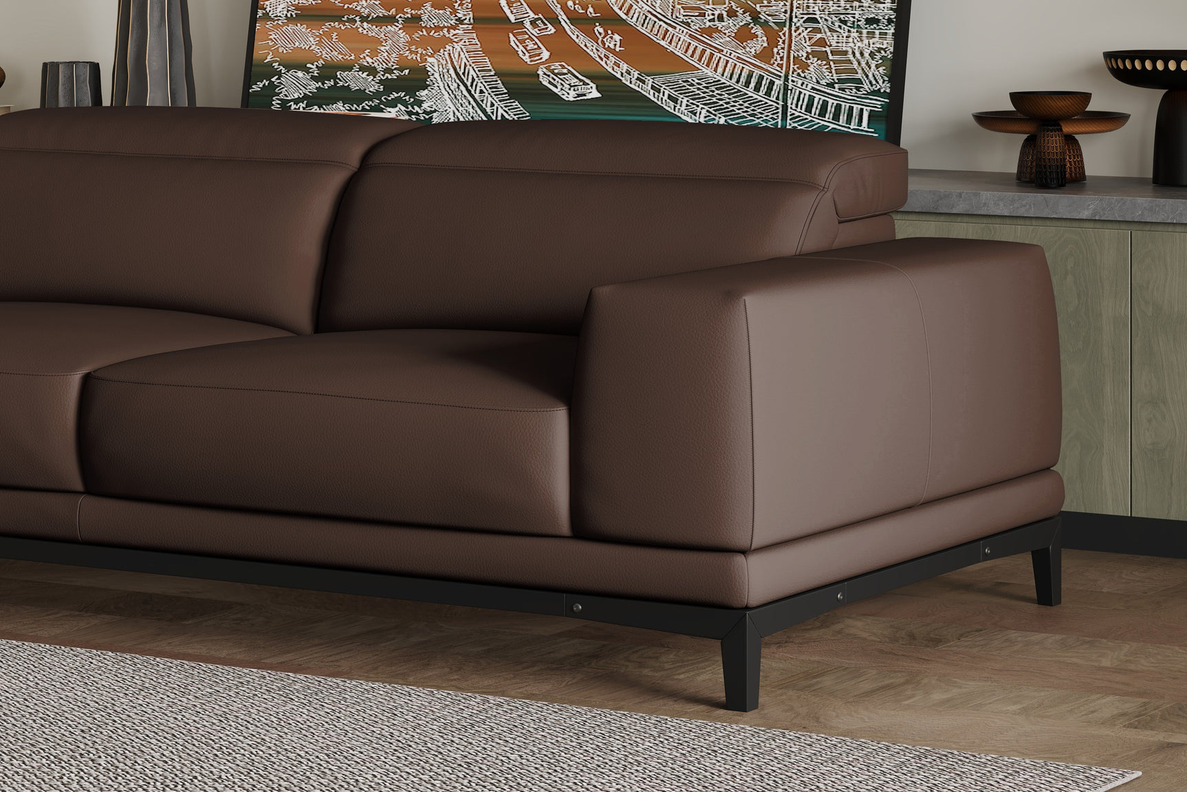 Valletta Leather Sectional Sofa