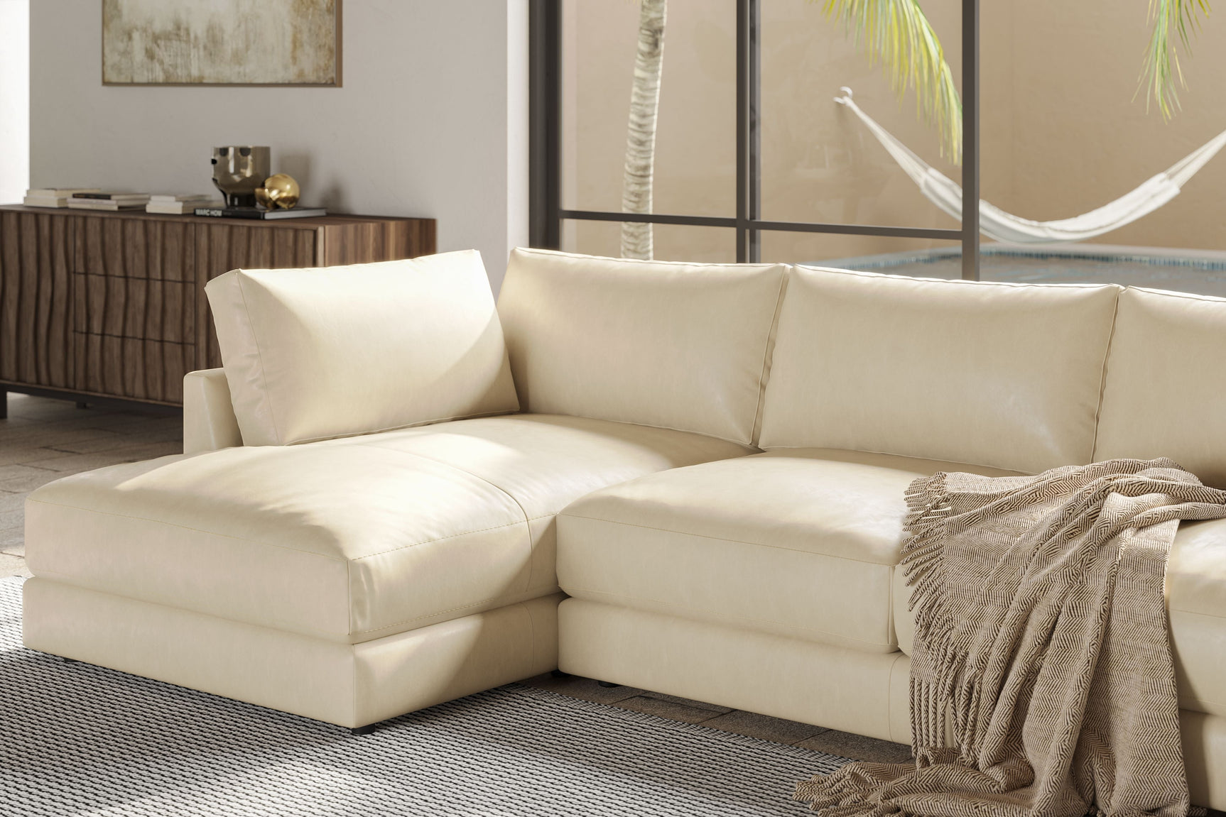 Serena Leather Sectional Sofa