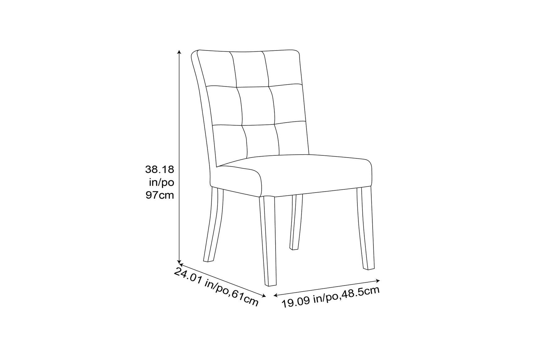 Adelina Fabric Dining Chair (Set of 2)