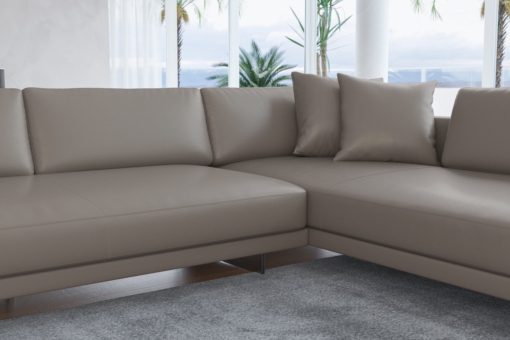 Alessandro Italian Nappa Leather Modular Sectional Sofa with Chaise