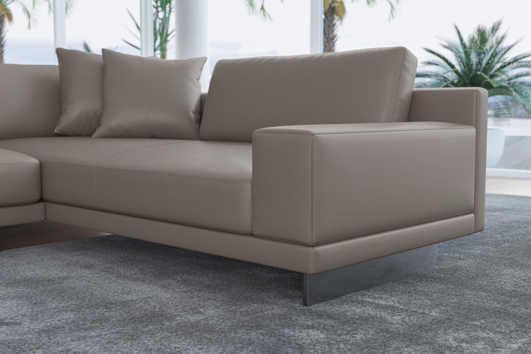 Alessandro Italian Nappa Leather Modular Sectional Sofa with Chaise