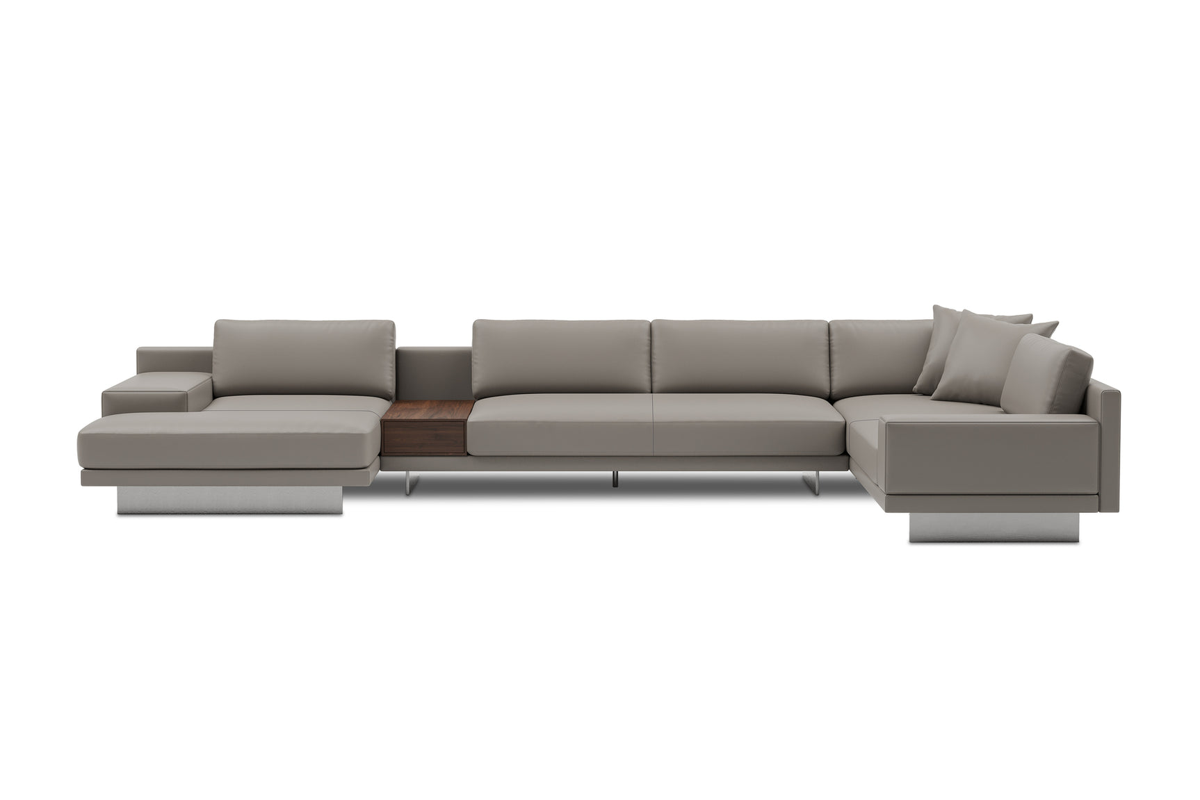 Alessandro Italian Nappa Leather Modular Sectional Sofa with Chaise