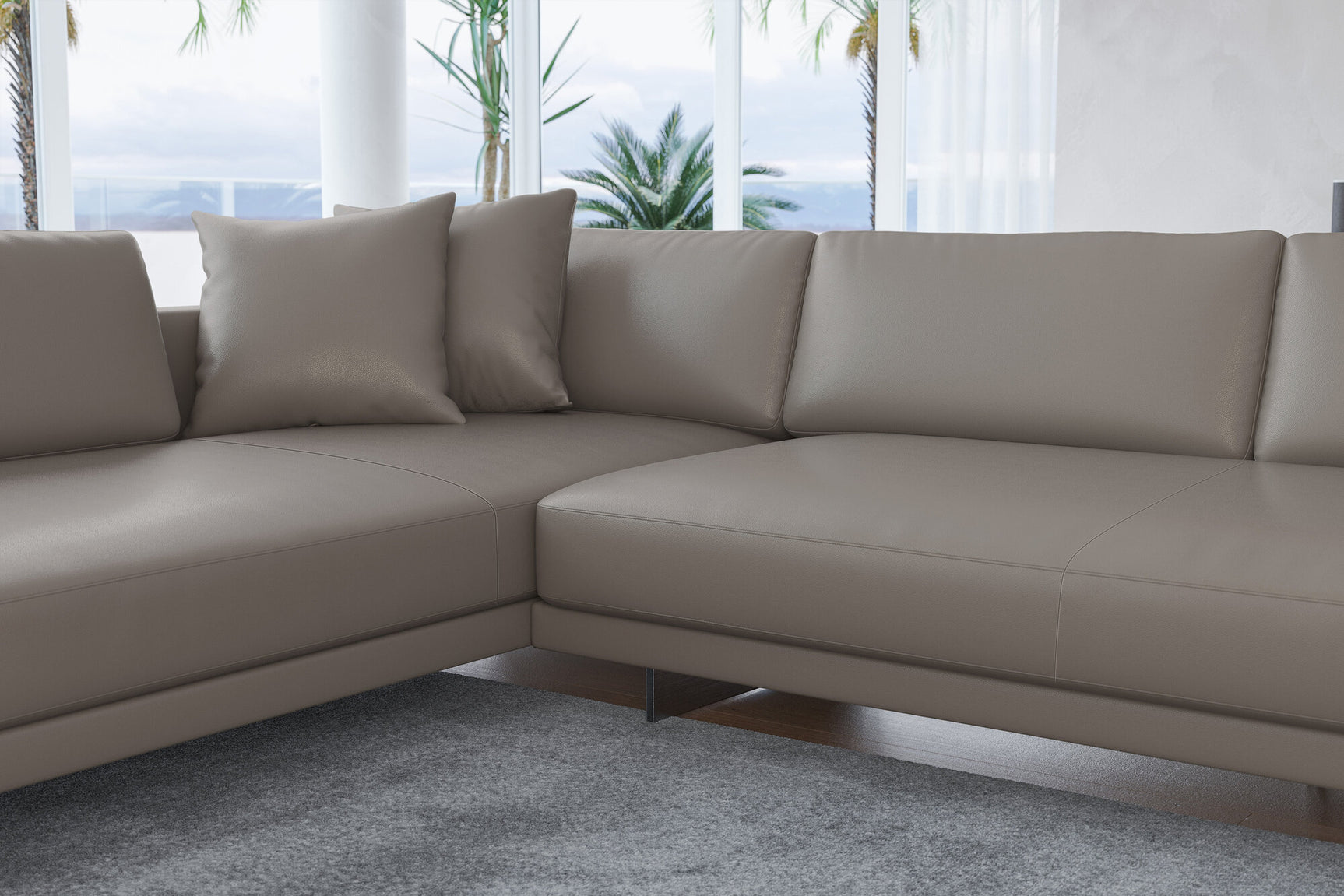 Alessandro Italian Nappa Leather Modular Sectional Sofa with Chaise