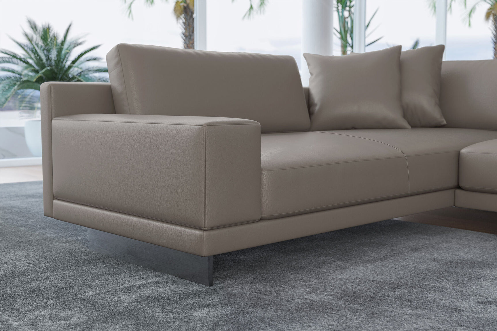 Alessandro Italian Nappa Leather Modular Sectional Sofa with Chaise