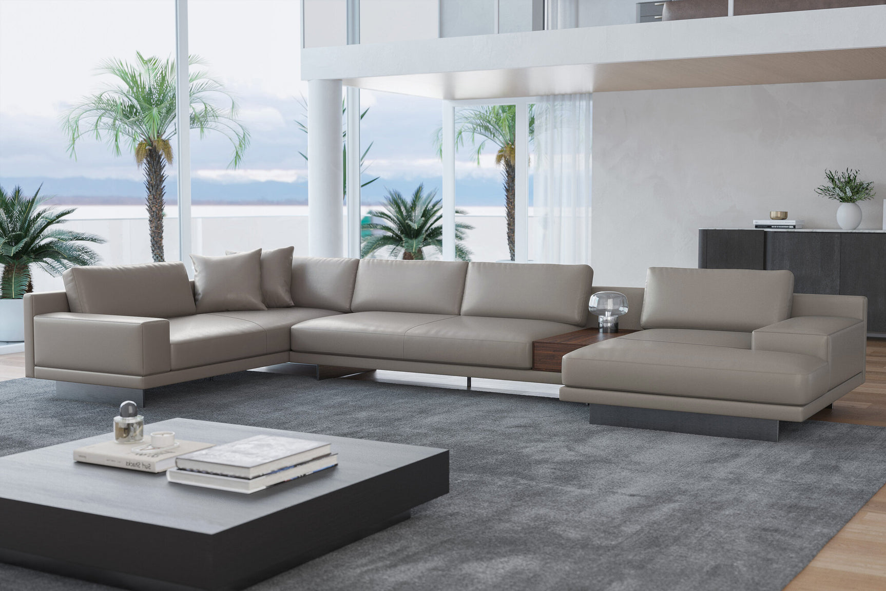 Alessandro Italian Nappa Leather Modular Sectional Sofa with Chaise