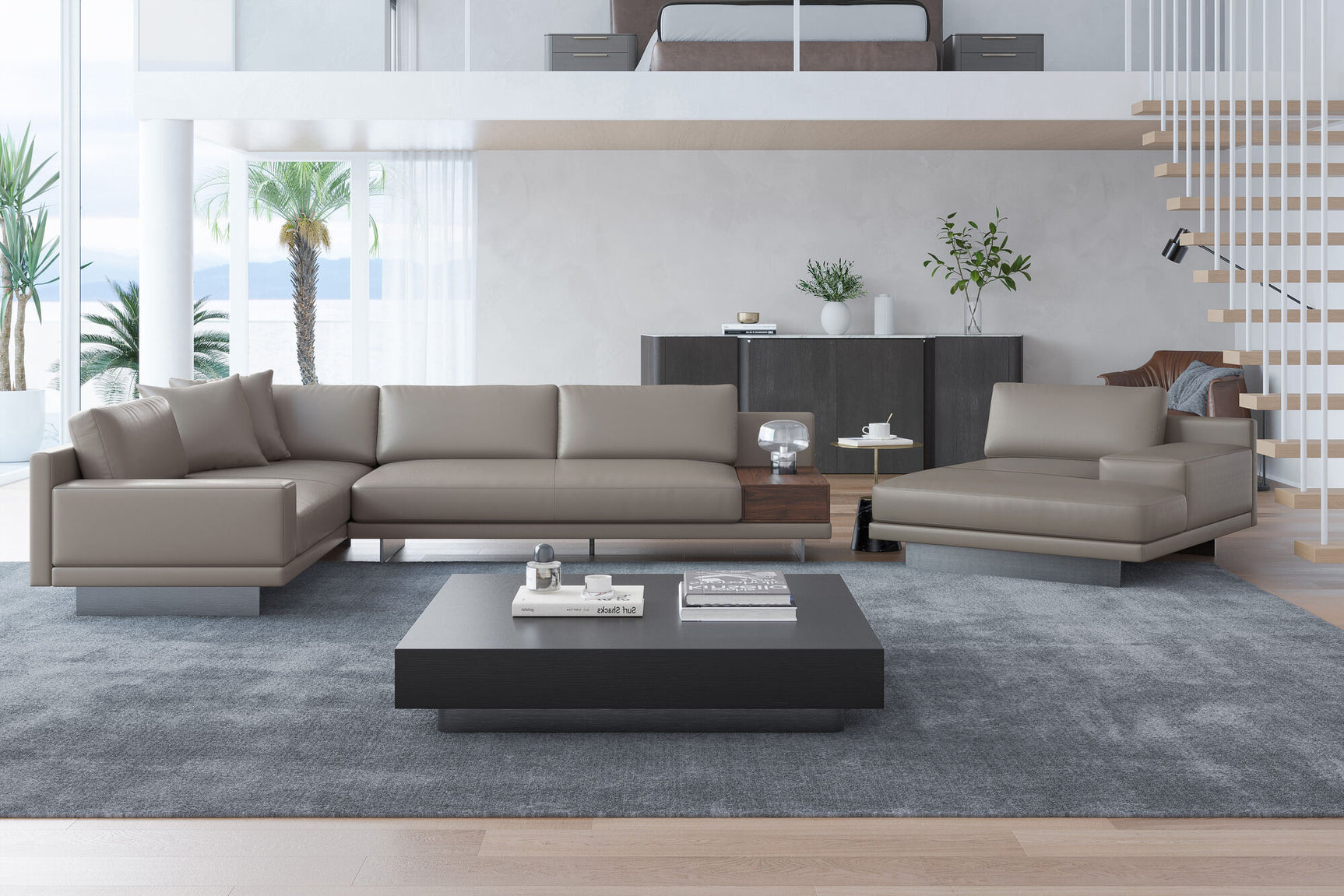 Alessandro Italian Nappa Leather Modular Sectional Sofa with Chaise
