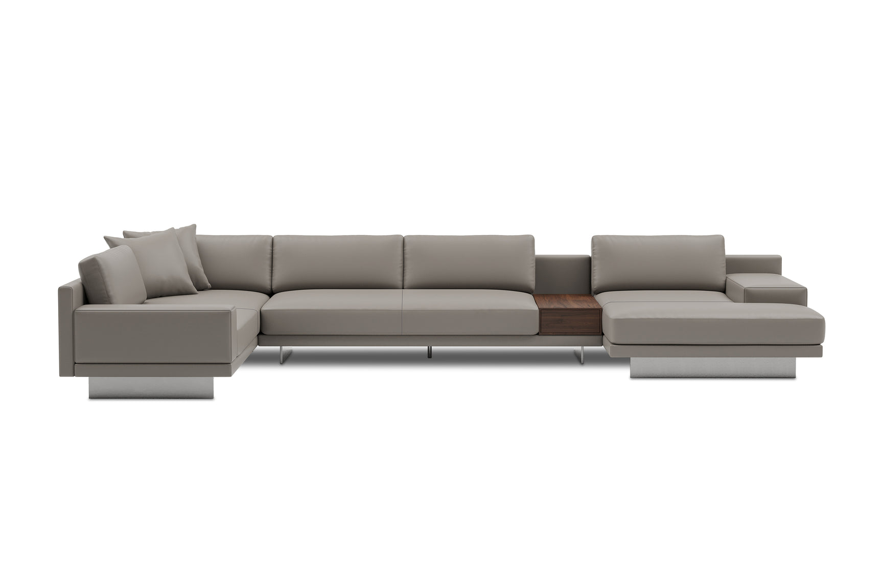 Alessandro Italian Nappa Leather Modular Sectional Sofa with Chaise