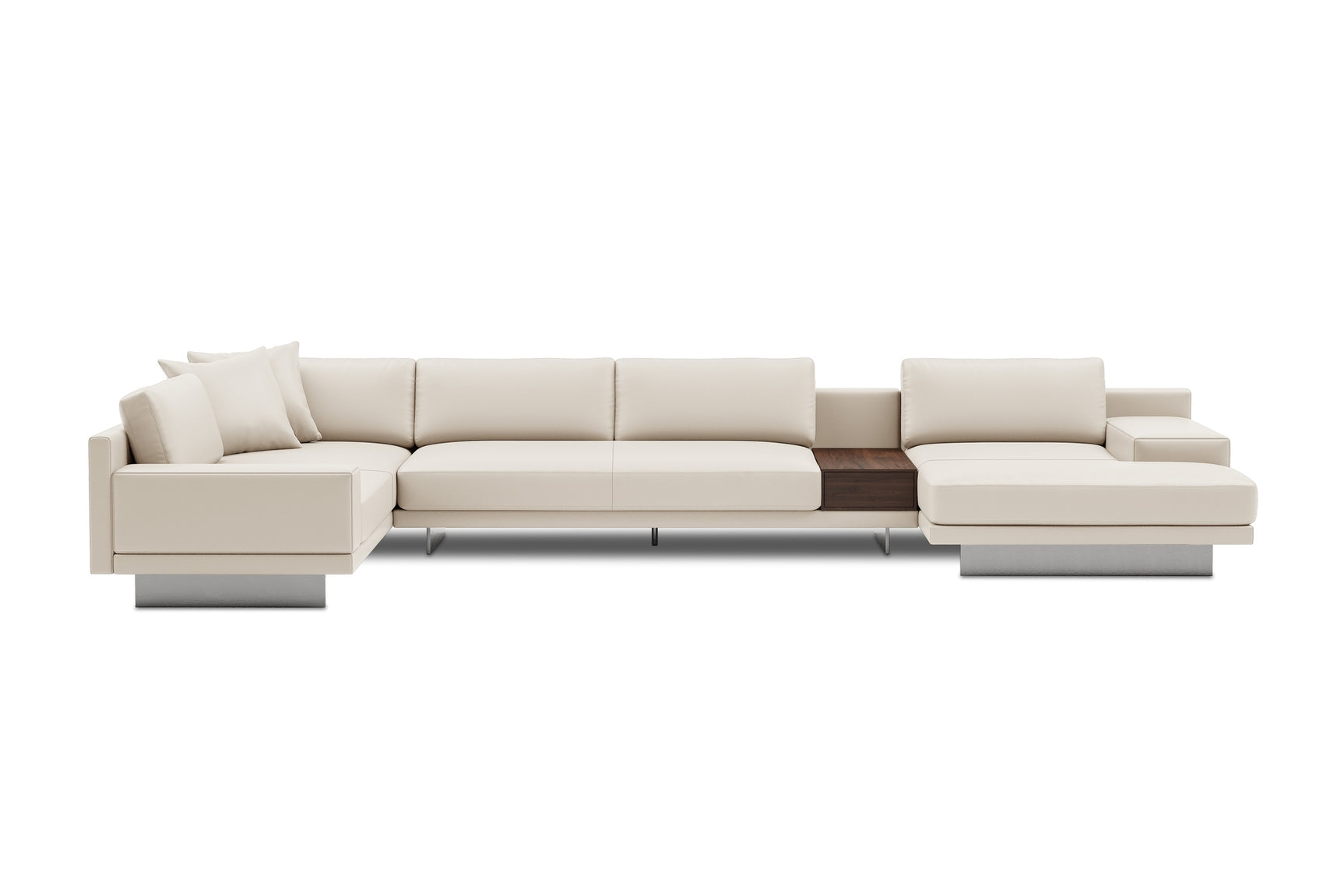 Alessandro Italian Nappa Leather Modular Sectional Sofa with Chaise