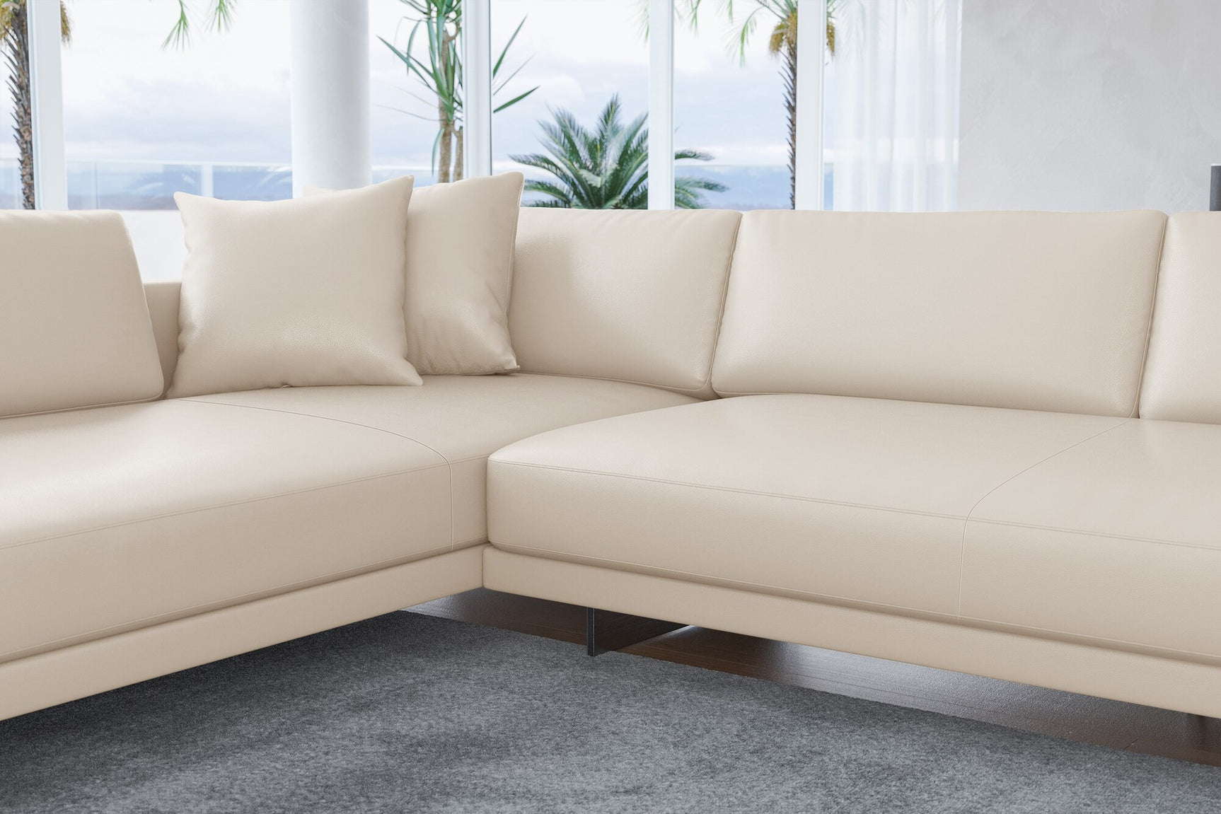 Alessandro Italian Nappa Leather Modular Sectional Sofa with Chaise