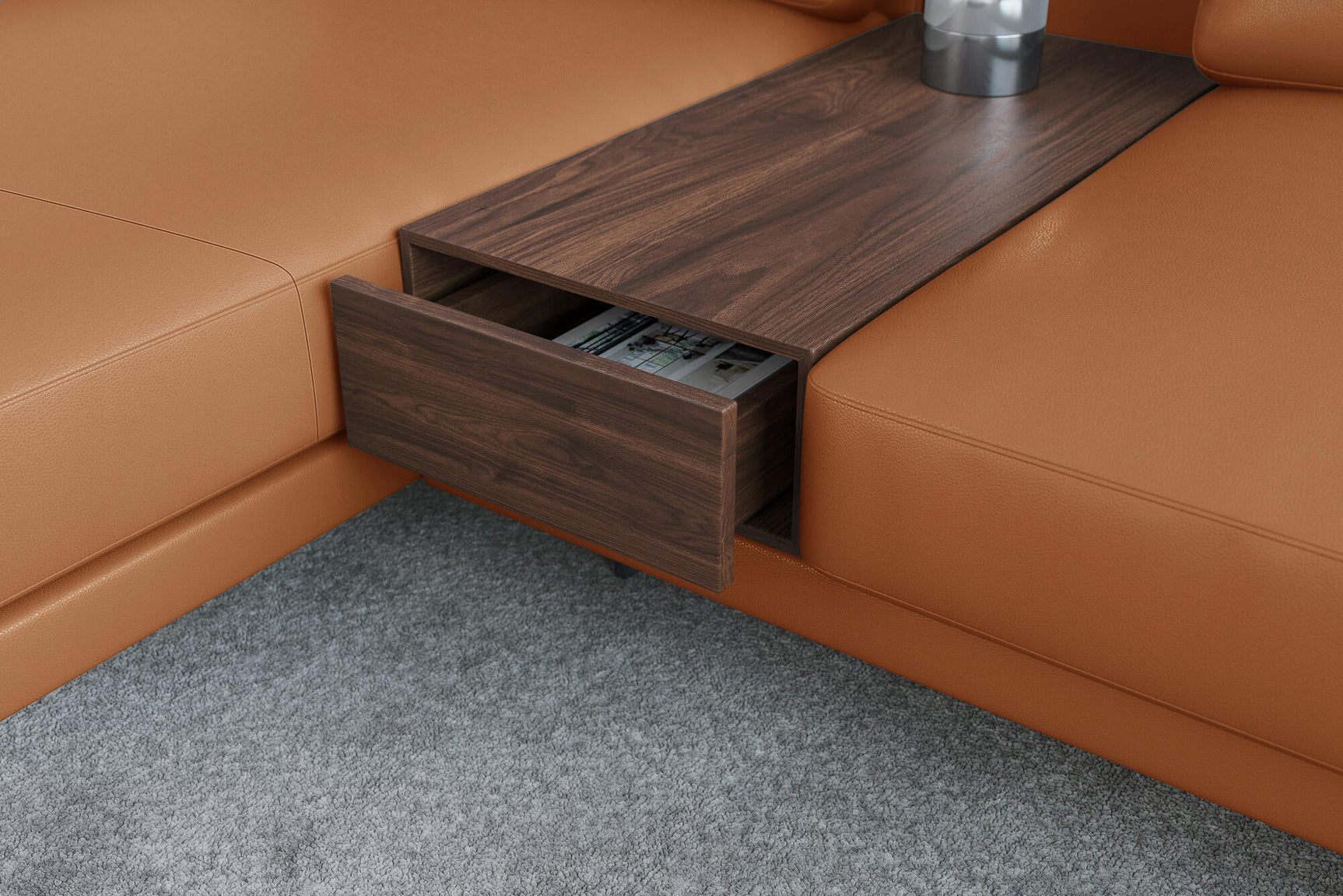 Alessandro Italian Nappa Leather Modular Sectional Sofa with Chaise