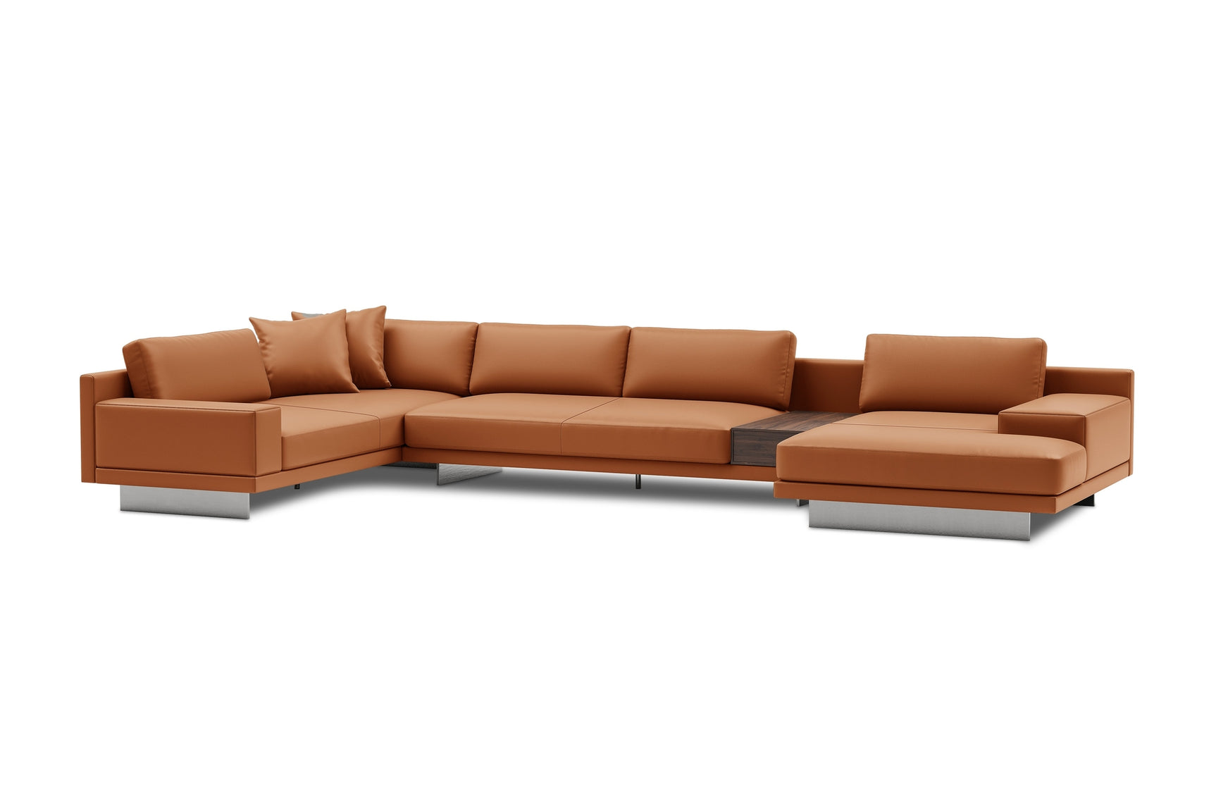 Alessandro Italian Nappa Leather Modular Sectional Sofa with Chaise