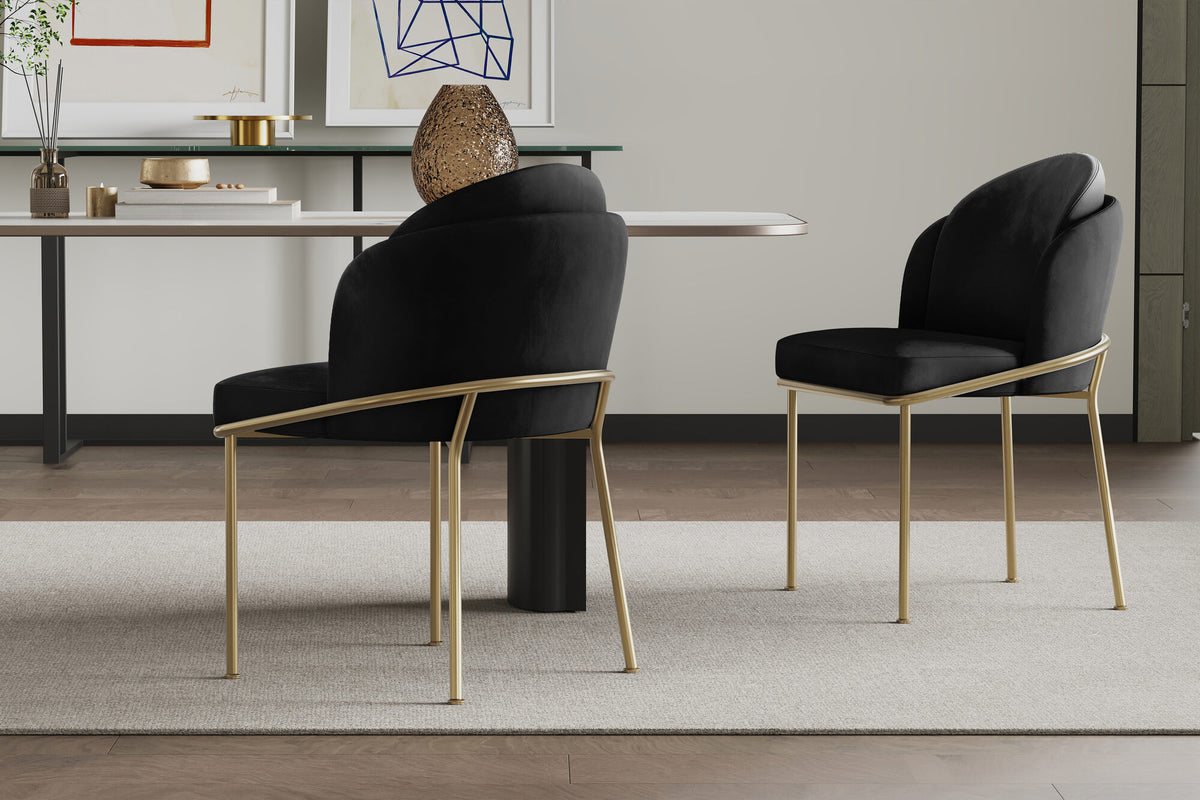 Alexander Velvet Fabric Dining Chair (Set of 2)
