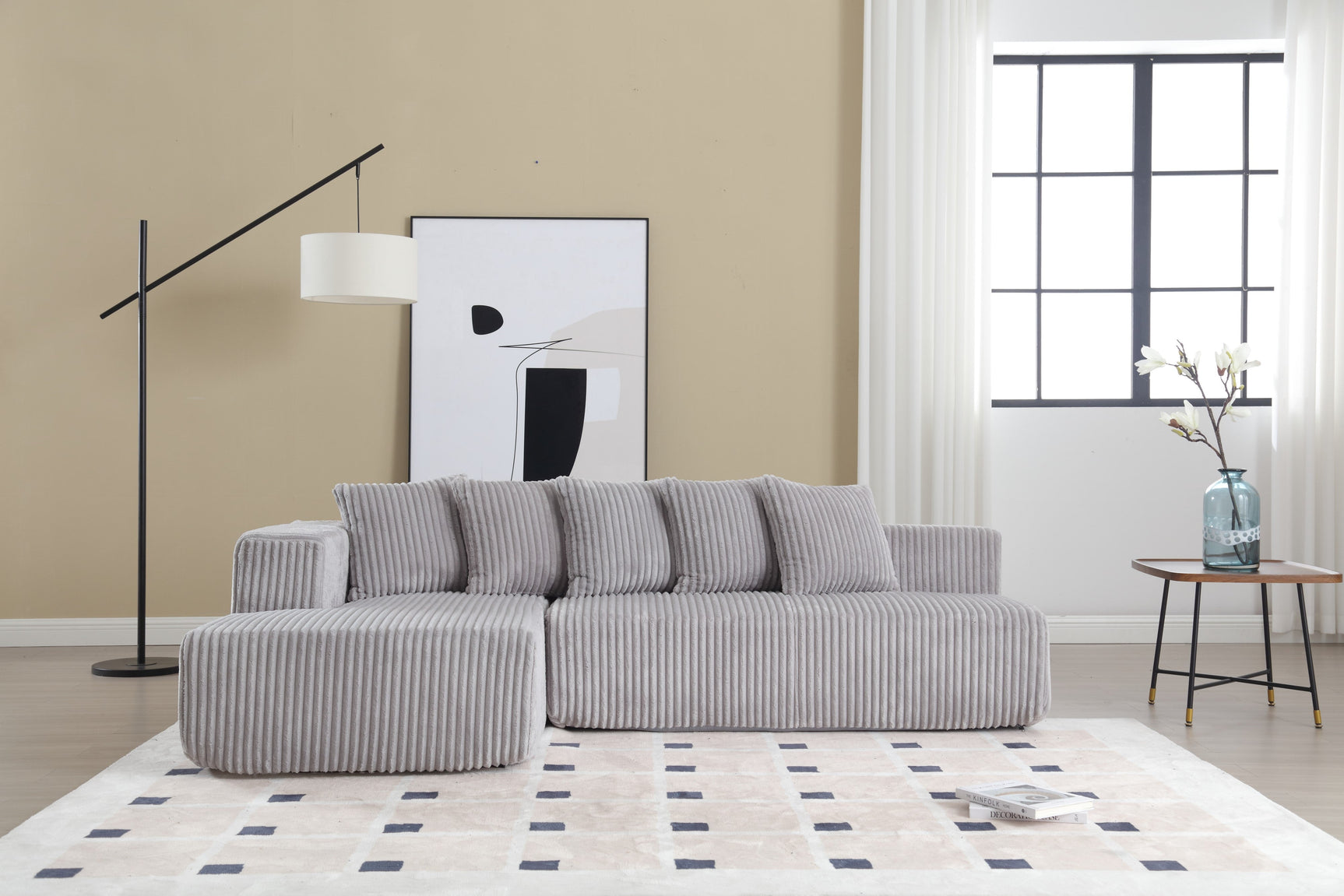 Alexus Corduroy Fabric Sectional Sofa