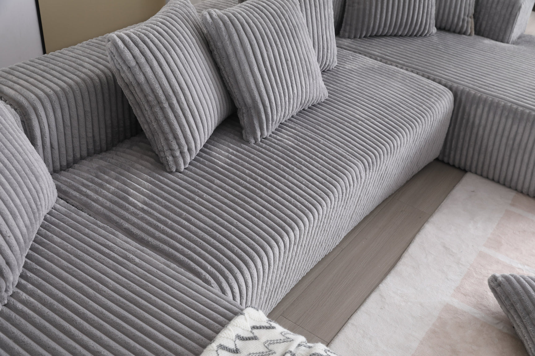 Alexus Corduroy Fabric Sectional Sofa