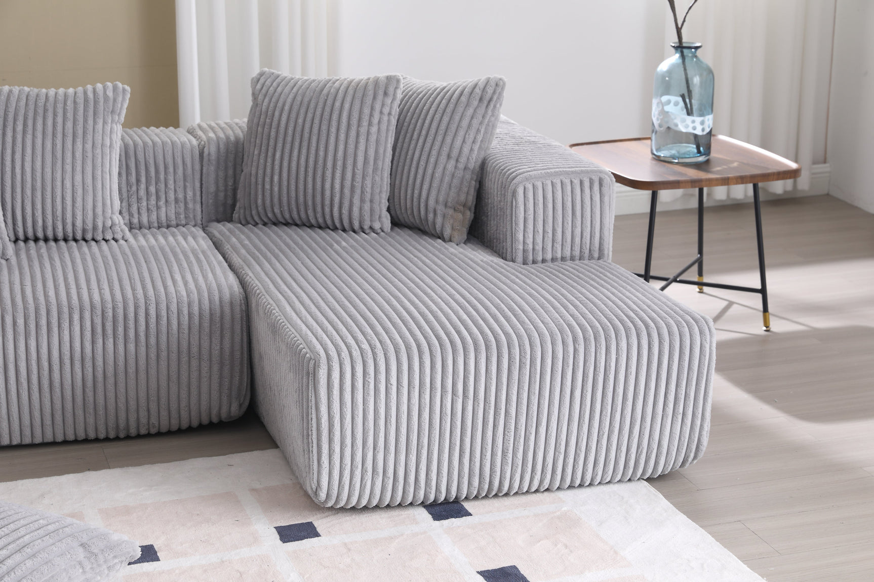 Alexus Corduroy Fabric Sectional Sofa