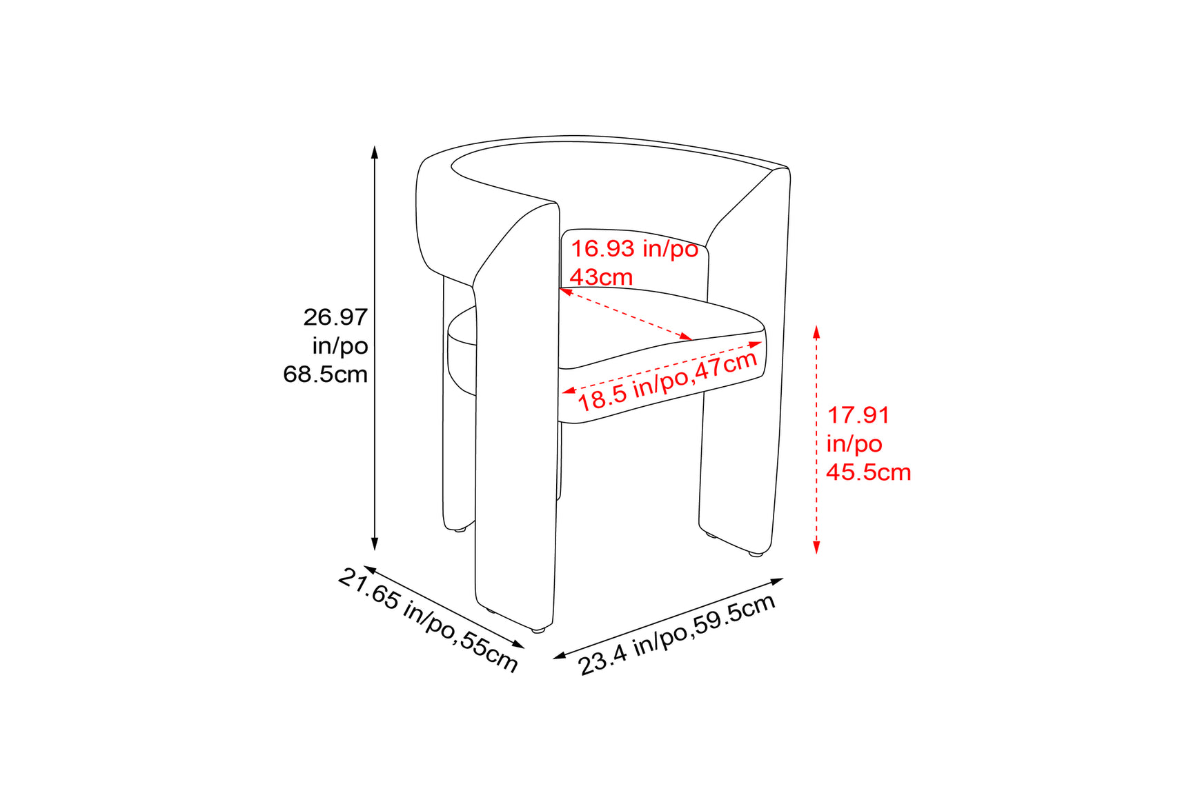 Andrea Fabric Dining Chair