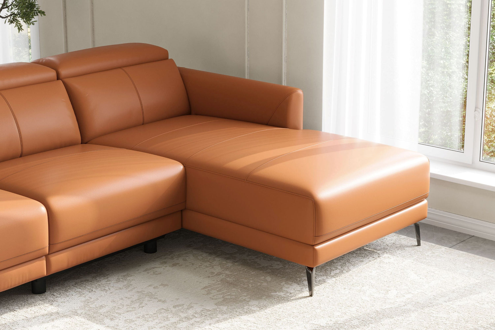 Andria Leather Reclining Sectional Sofa