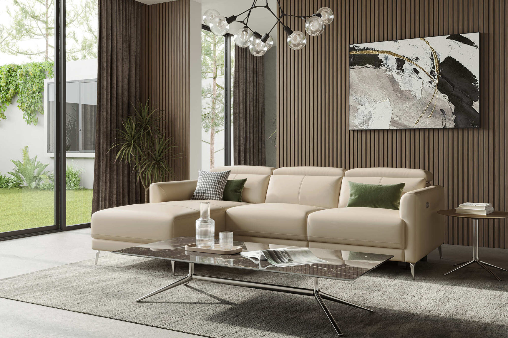 Andria Leather Reclining Sectional Sofa