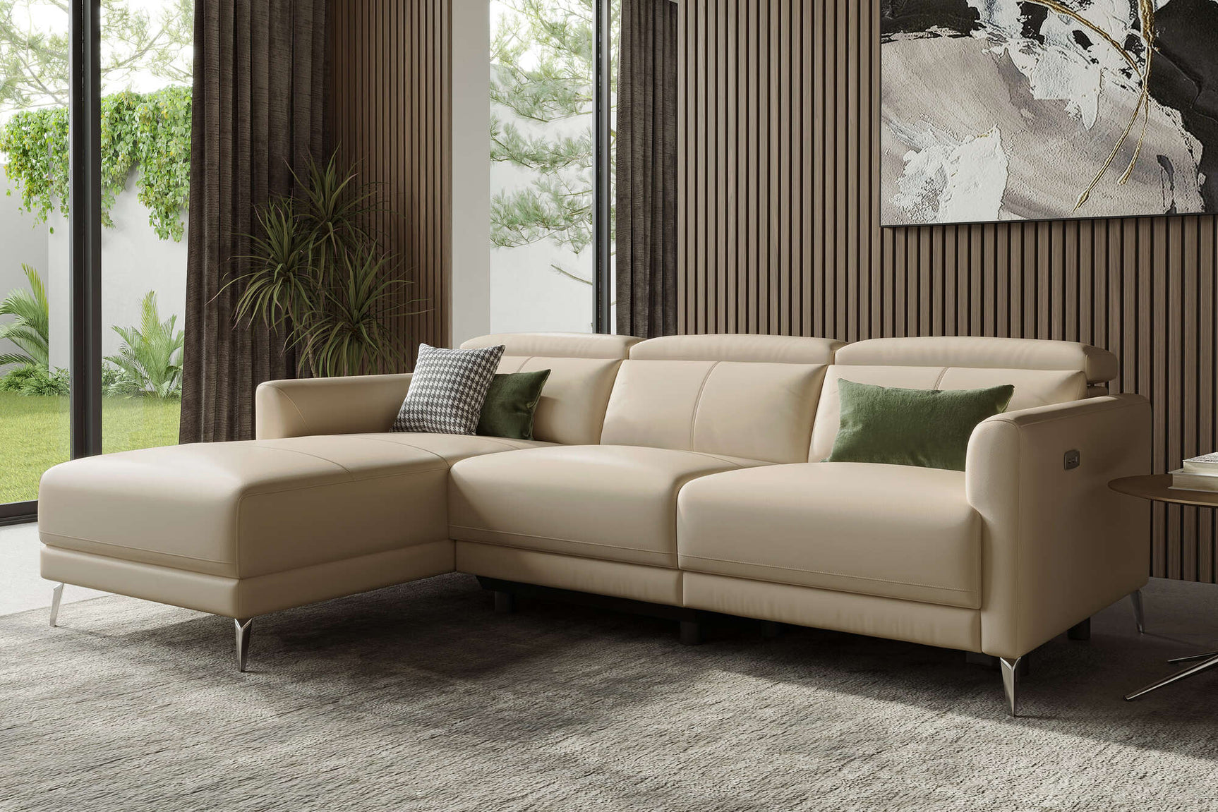 Andria Leather Reclining Sectional Sofa