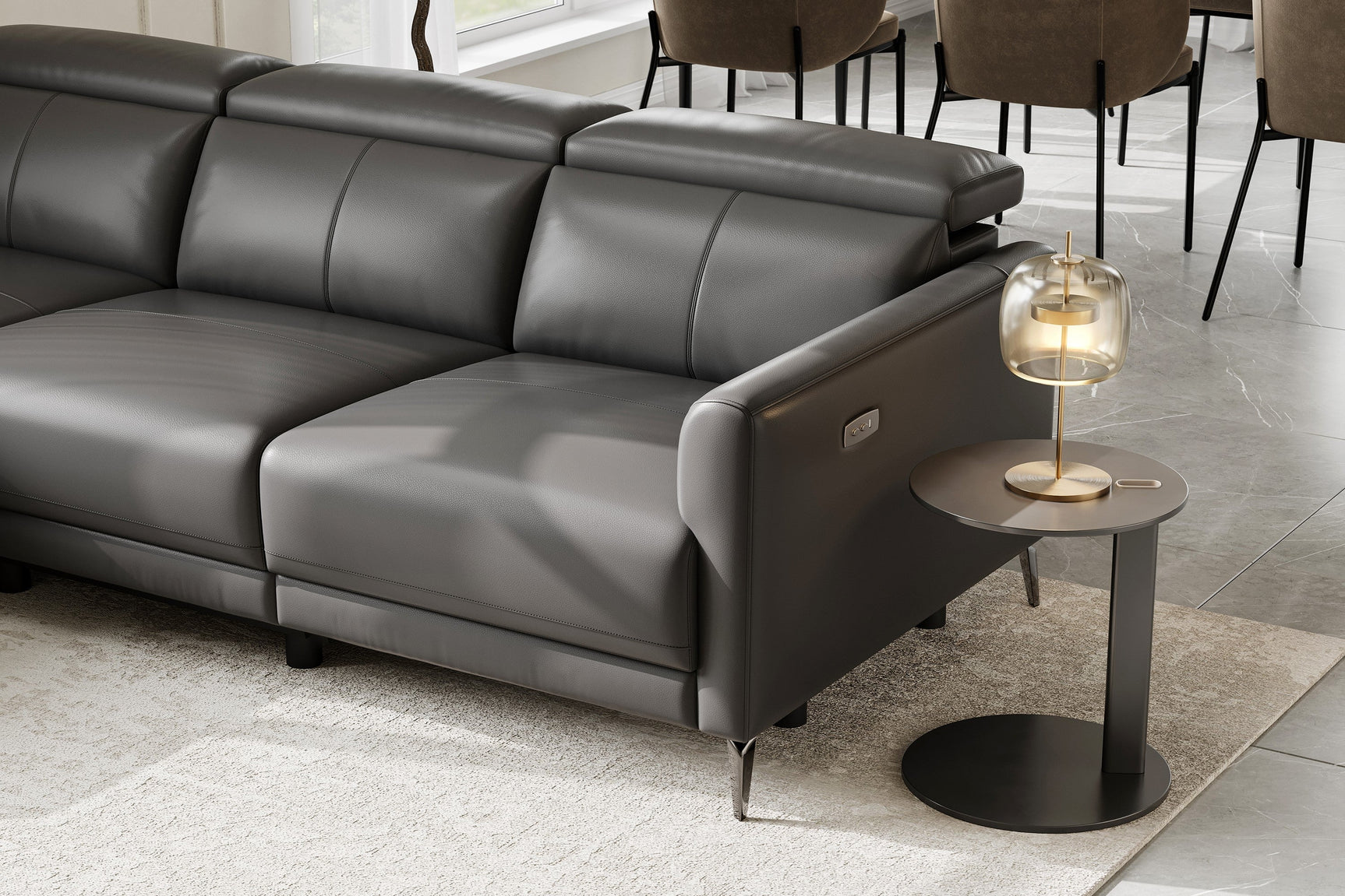 Andria Leather Reclining Sectional Sofa