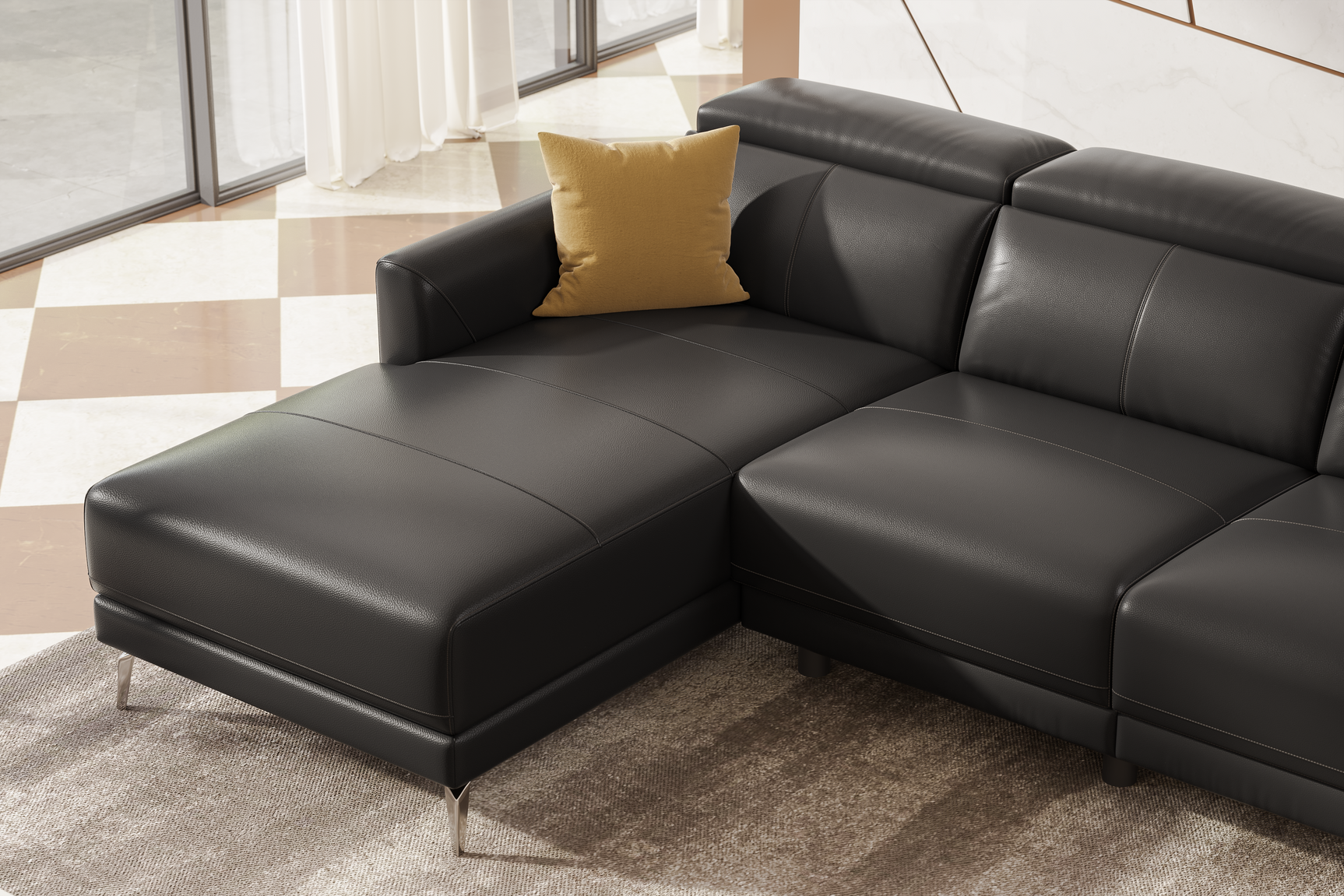 Andria Leather Reclining Sectional Sofa
