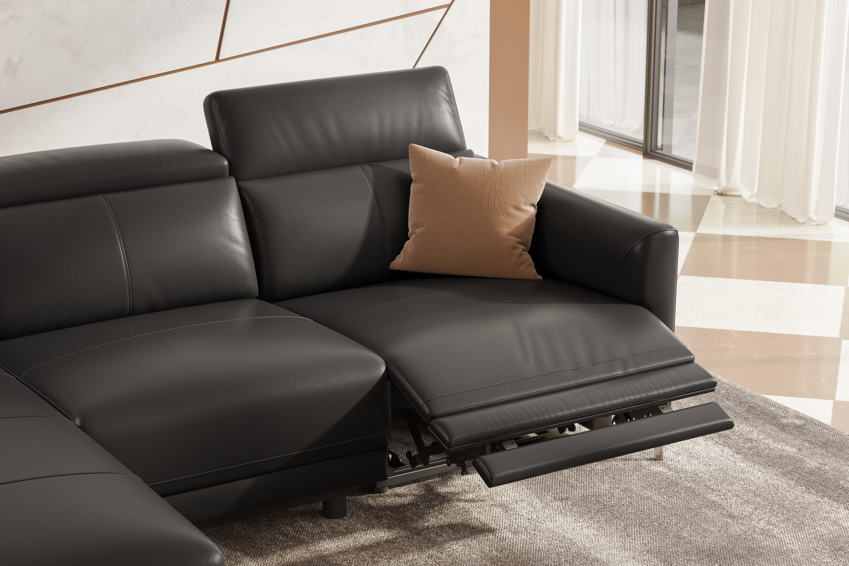 Andria Leather Reclining Sectional Sofa