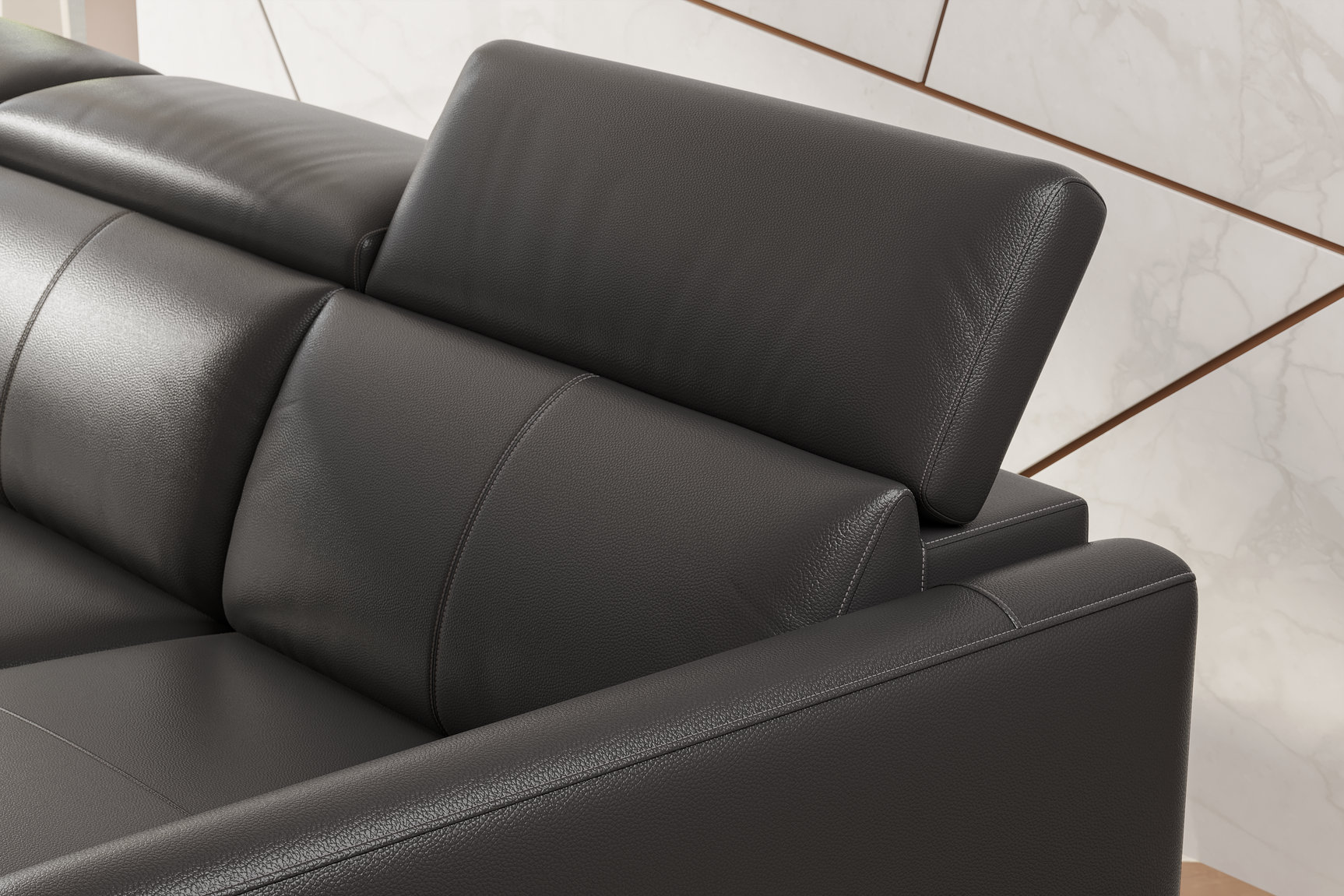 Andria Leather Reclining Sectional Sofa