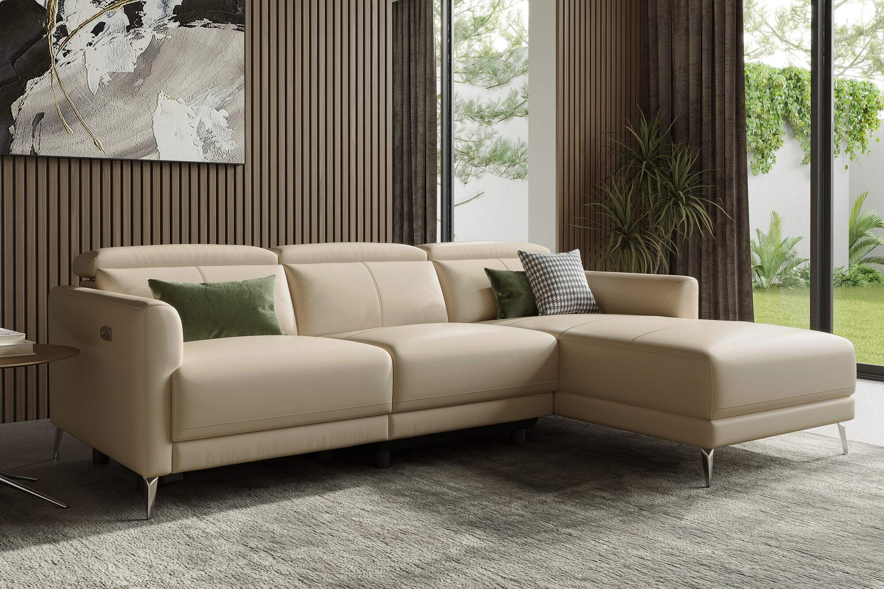 Andria Leather Reclining Sectional Sofa