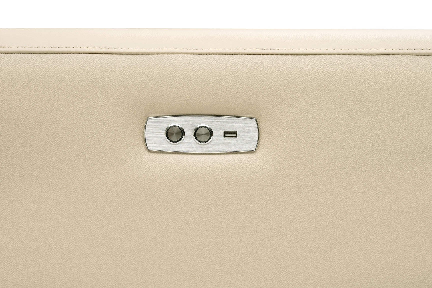 Valencia Andria Modern Right Hand Facing Top Grain Leather Reclining Sectional Sofa, Beige Color White background picture Detailed drawing