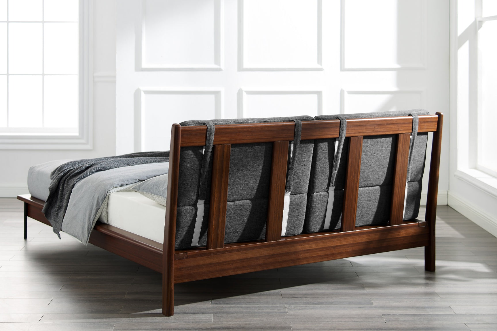 Park Avenue Fabric Upholstered Bamboo Bed Frame