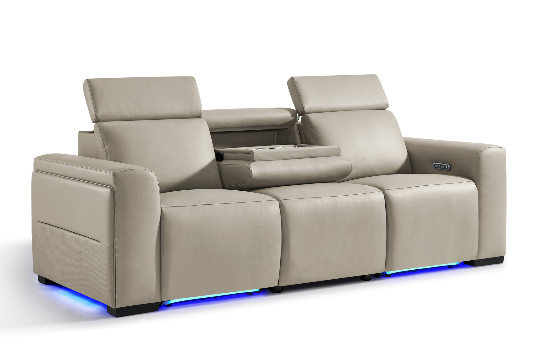 Arlington Immersive Audio Leather Dual Recliner Sofa with Heat & Massage