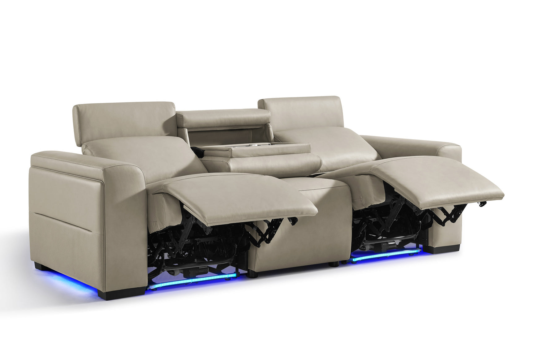 Arlington Immersive Audio Leather Dual Recliner Sofa with Heat & Massage